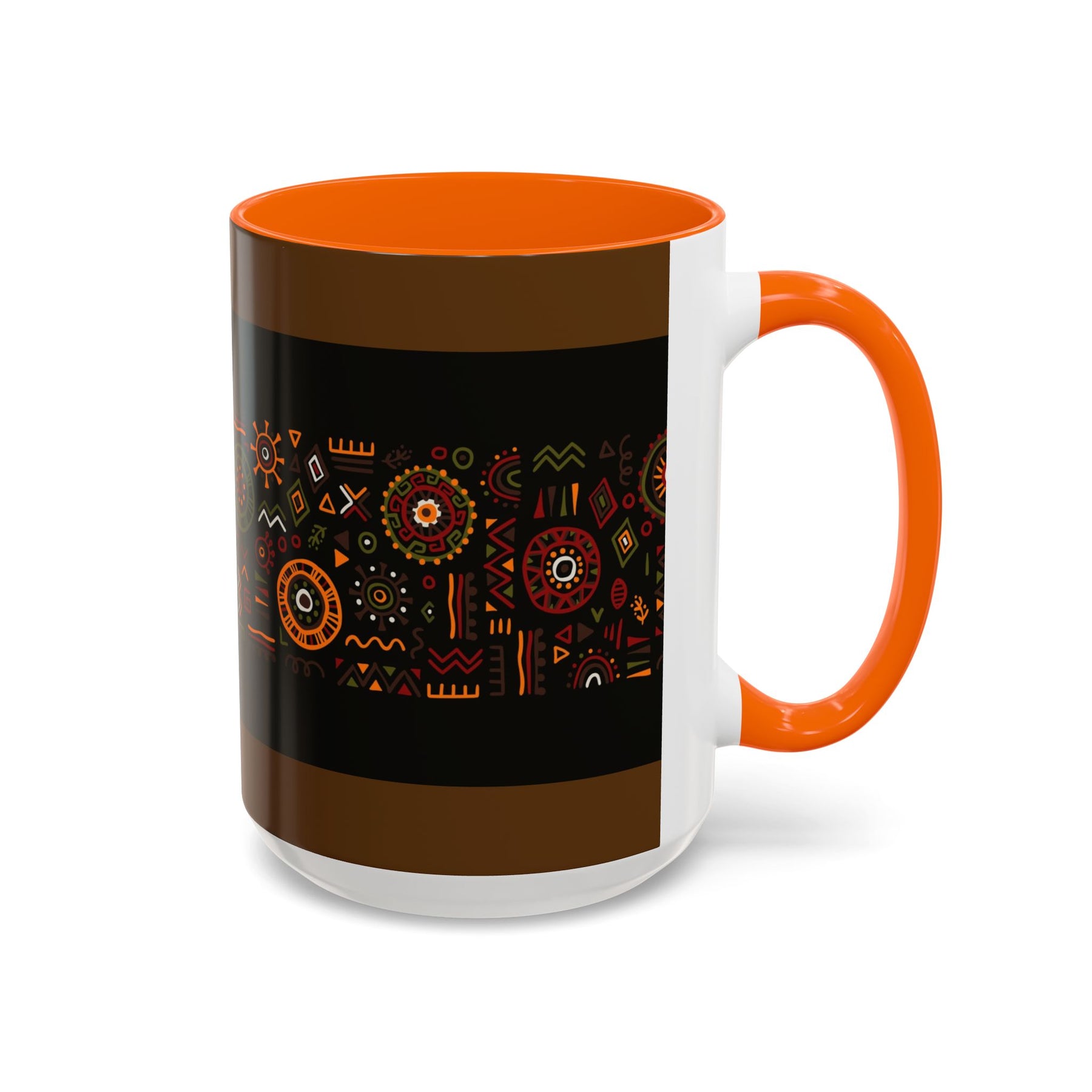 Tribal Ceramic Coffee Mug, Afrocentric Colorful Design, Custom 11oz & 15oz - Ira World Art LLC