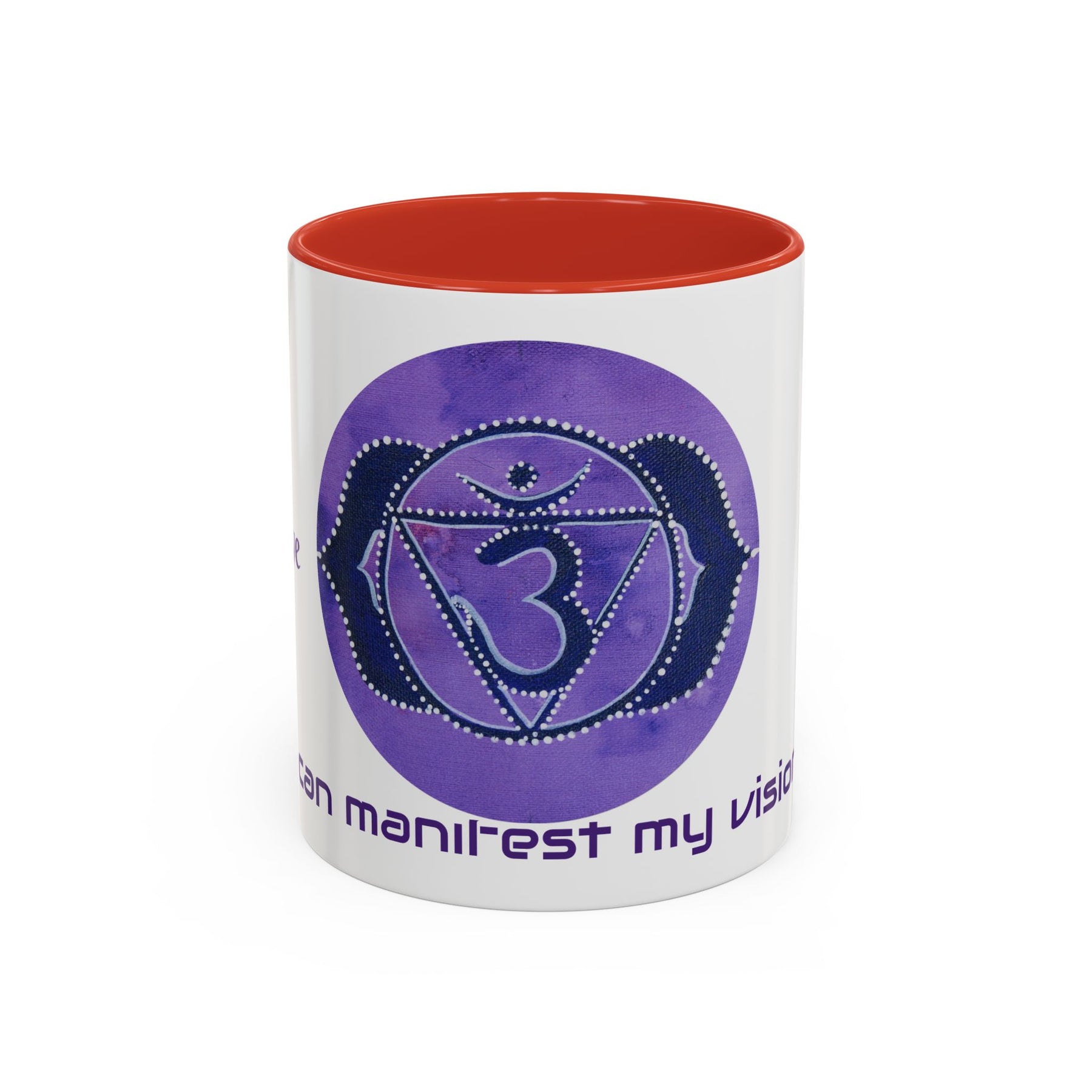 Third Eye Chakra Accent Mug 11oz with Colorful Design, Meditation Tea Mug - Ira World Art LLC