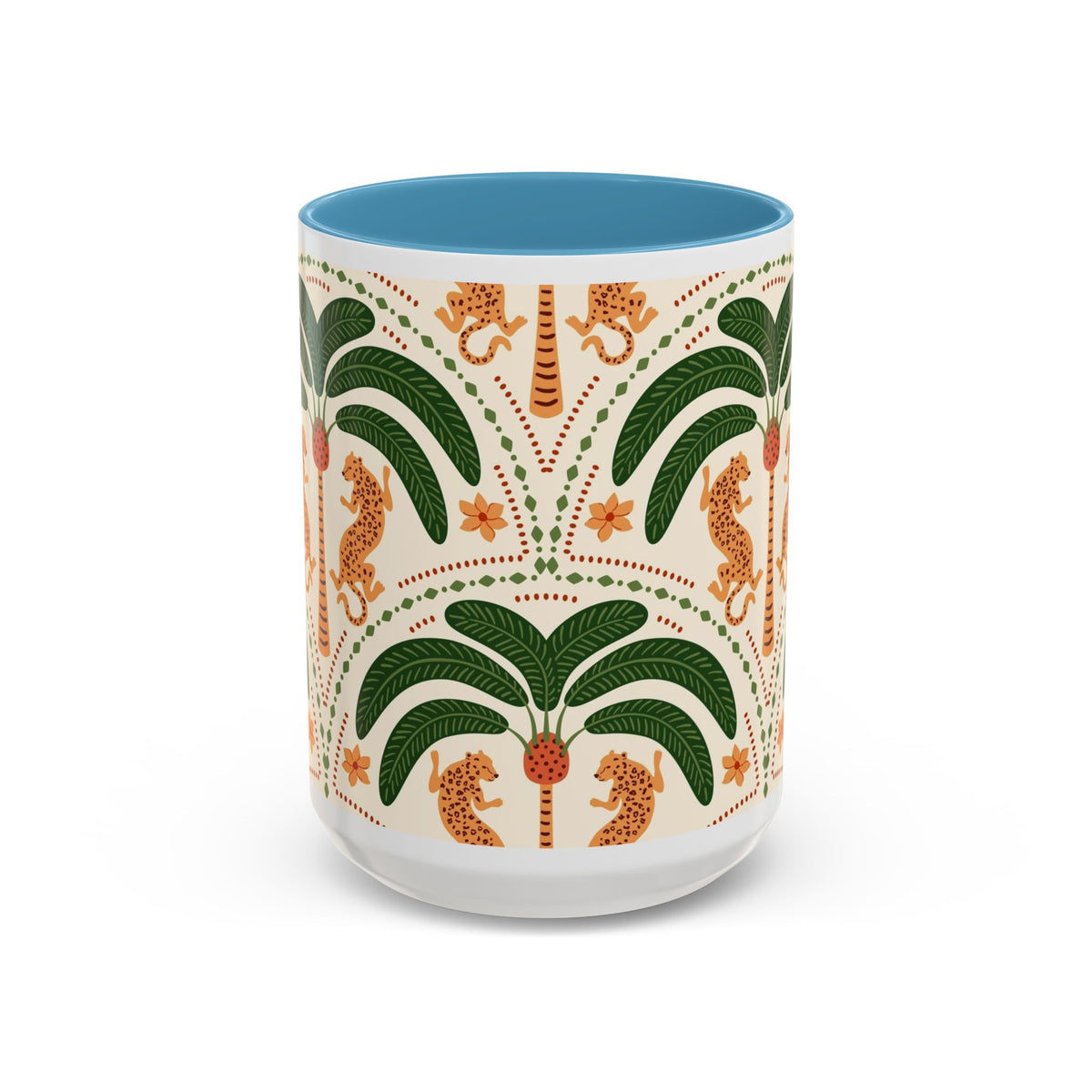 Tropical Ceramic Coffee Mug with Colorful Floral Design, 11oz & 15oz - Ira World Art LLC