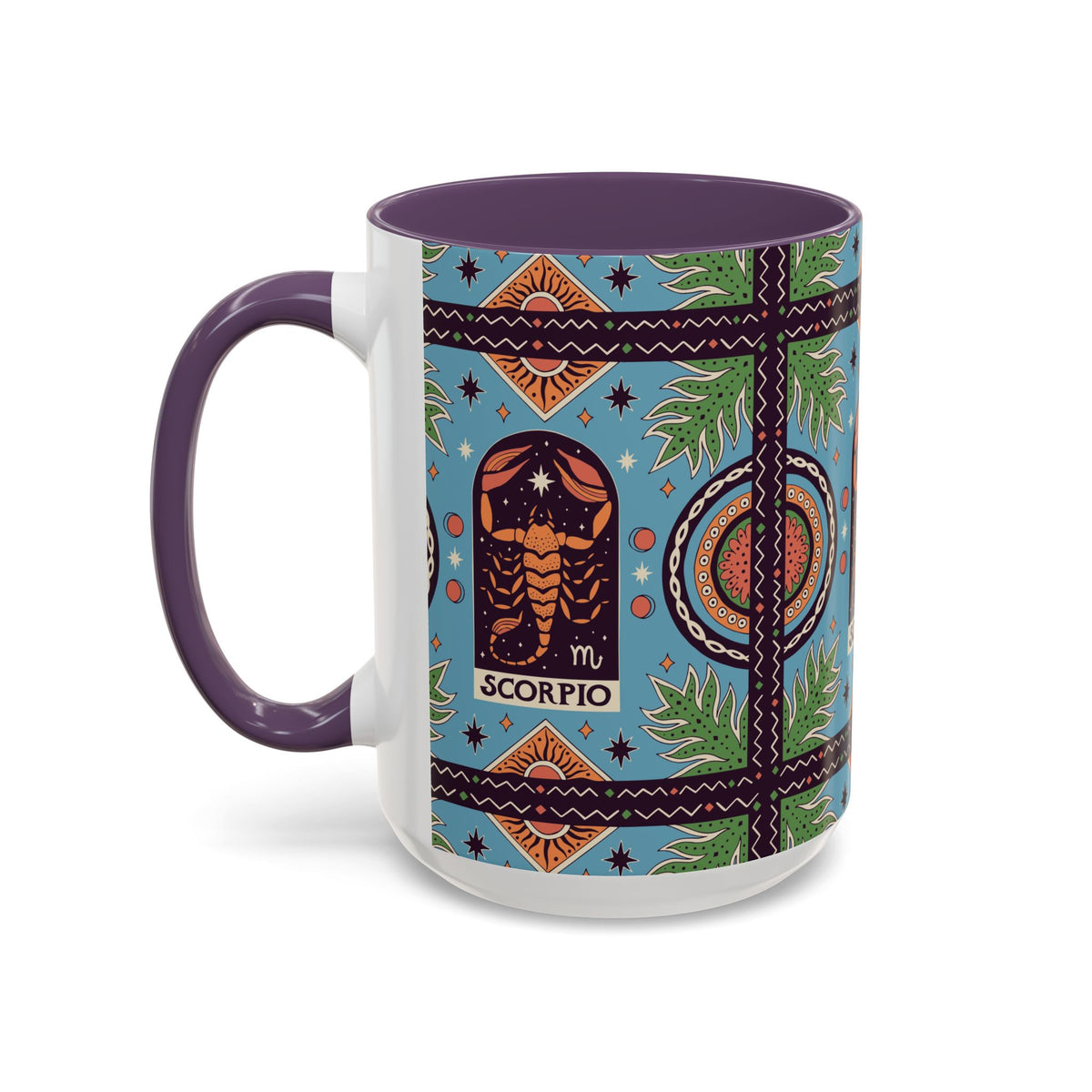 Colorful Scorpio Zodiac Ceramic Mug, Custom 11oz & 15oz Coffee Cup Design - Ira World Art LLC