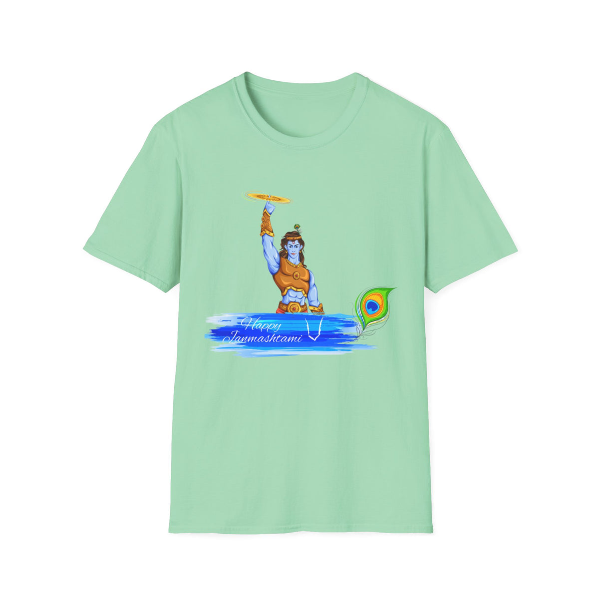 Krishna with Sudarshan Chakra Unisex T-Shirt, Hindu God Tee, Spirituality Shirt, Religious Apparel, Yoga Top - Ira World Art LLC