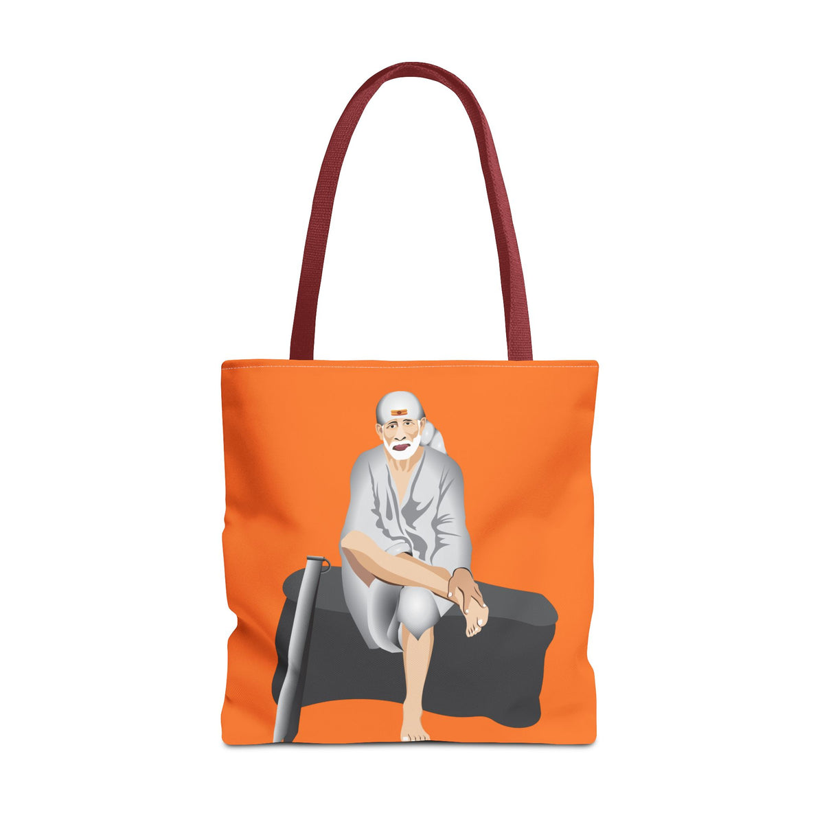 Sai Baba Tote Bag, Religious Shopper Bag, Guru Printed Carryall, Spiritual Shoulder Tote, Holy Canvas Handbag, Indian Deity Market Tote, - Ira World Art LLC