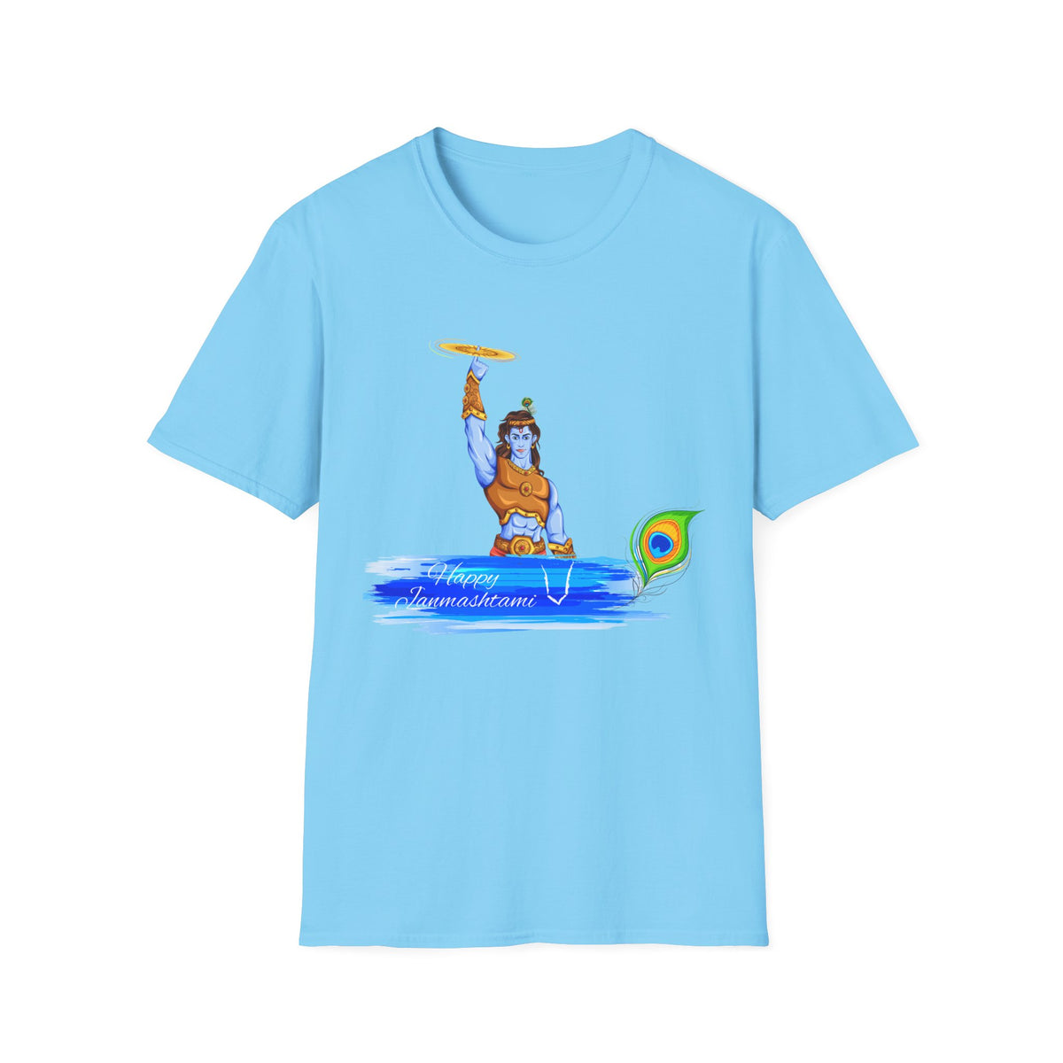 Krishna with Sudarshan Chakra Unisex T-Shirt, Hindu God Tee, Spirituality Shirt, Religious Apparel, Yoga Top - Ira World Art LLC