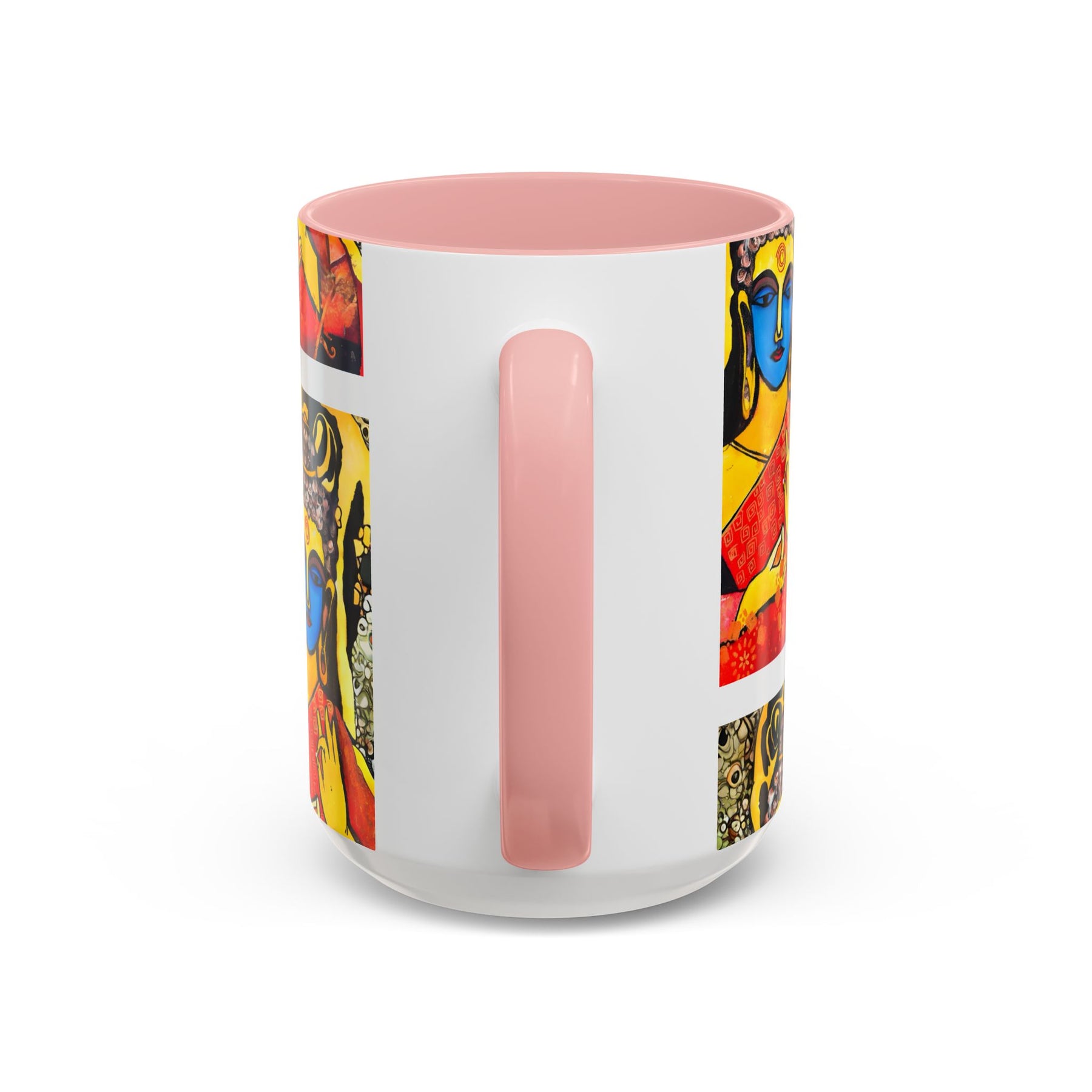 Inspirational Yoga Ceramic Mug, Colorful Buddhist Painting, 11oz & 15oz Unique Coffee Cup - Ira World Art LLC