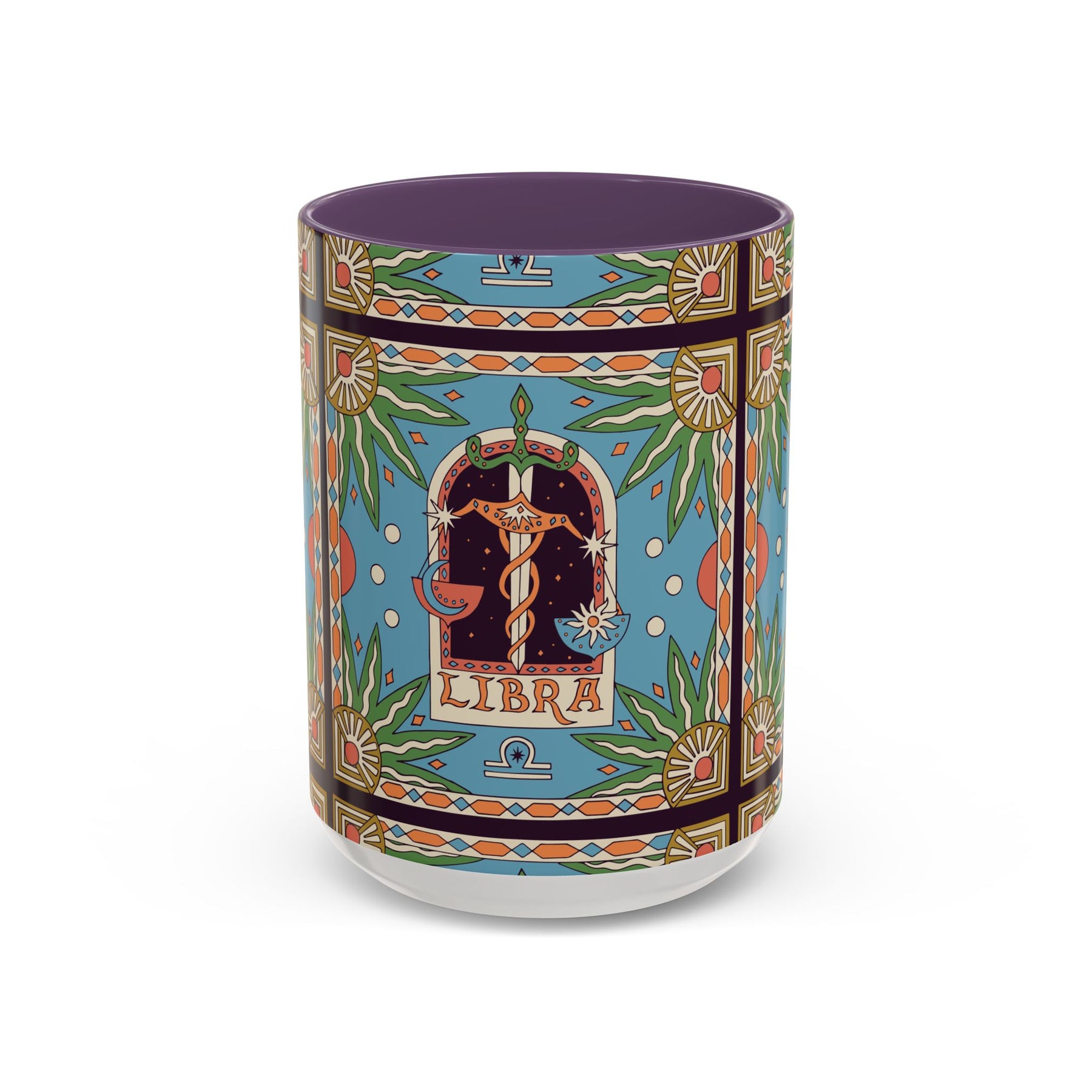 Custom Libra Coffee Mug, Colorful Ceramic 11oz & 15oz Zodiac Design - Ira World Art LLC