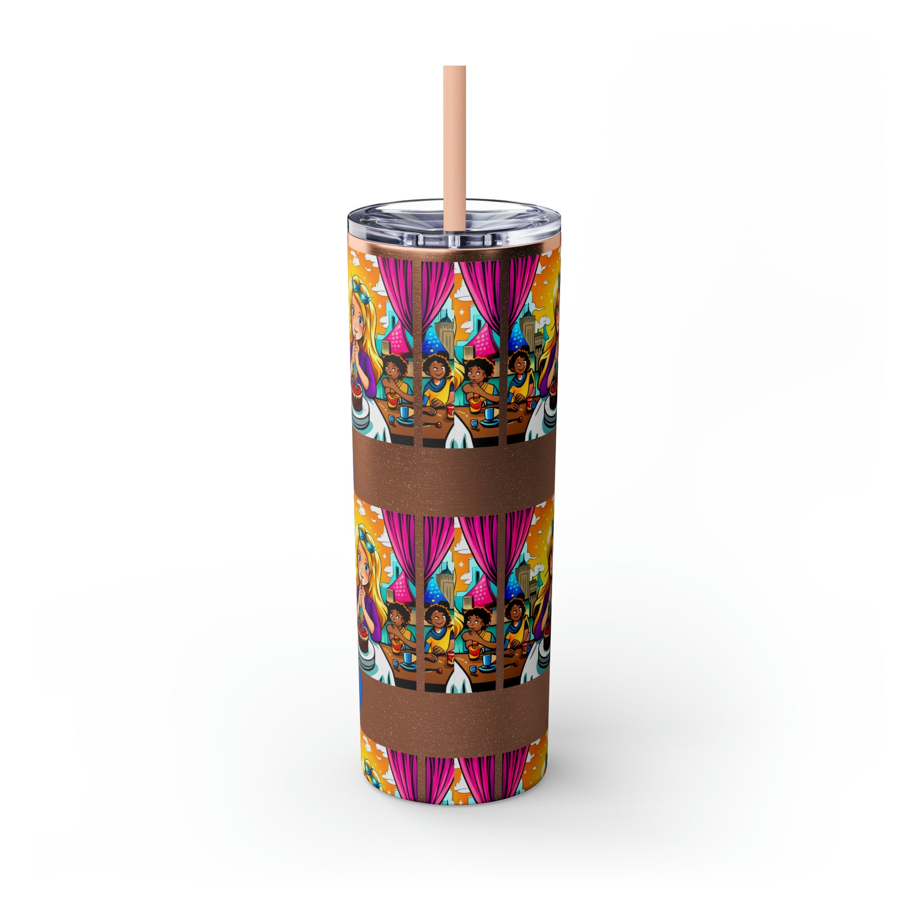 Stylish 20oz Birthday Skinny Tumbler with Straw – Celebrate in Sip-worthy Fashion!" - Ira World Art LLC