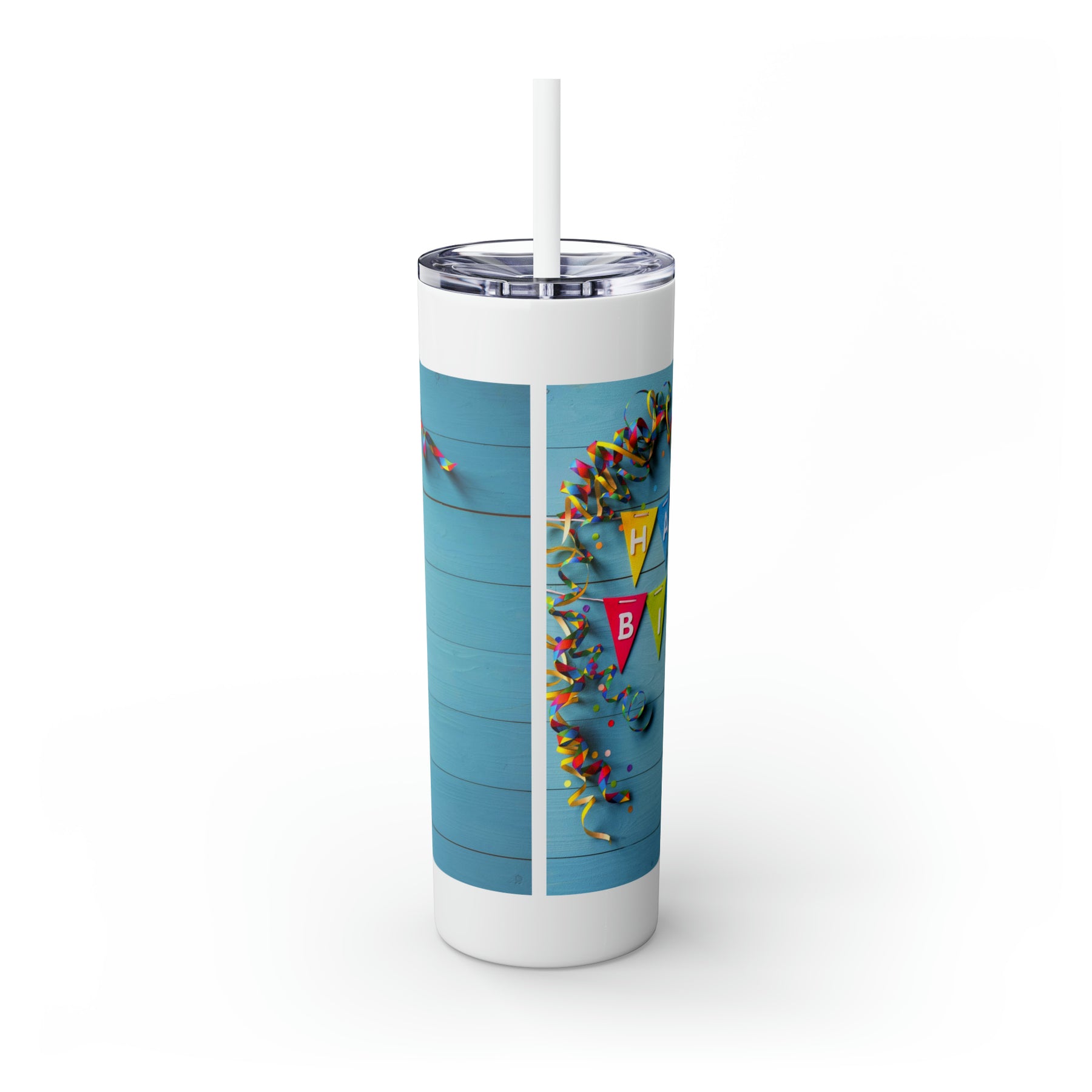 Stylish 20oz Birthday Skinny Tumbler with Straw – Celebrate in Sip-worthy Fashion! - Ira World Art LLC