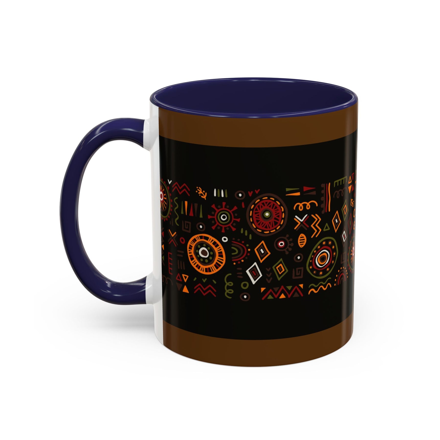 Tribal Ceramic Coffee Mug, Afrocentric Colorful Design, Custom 11oz & 15oz - Ira World Art LLC