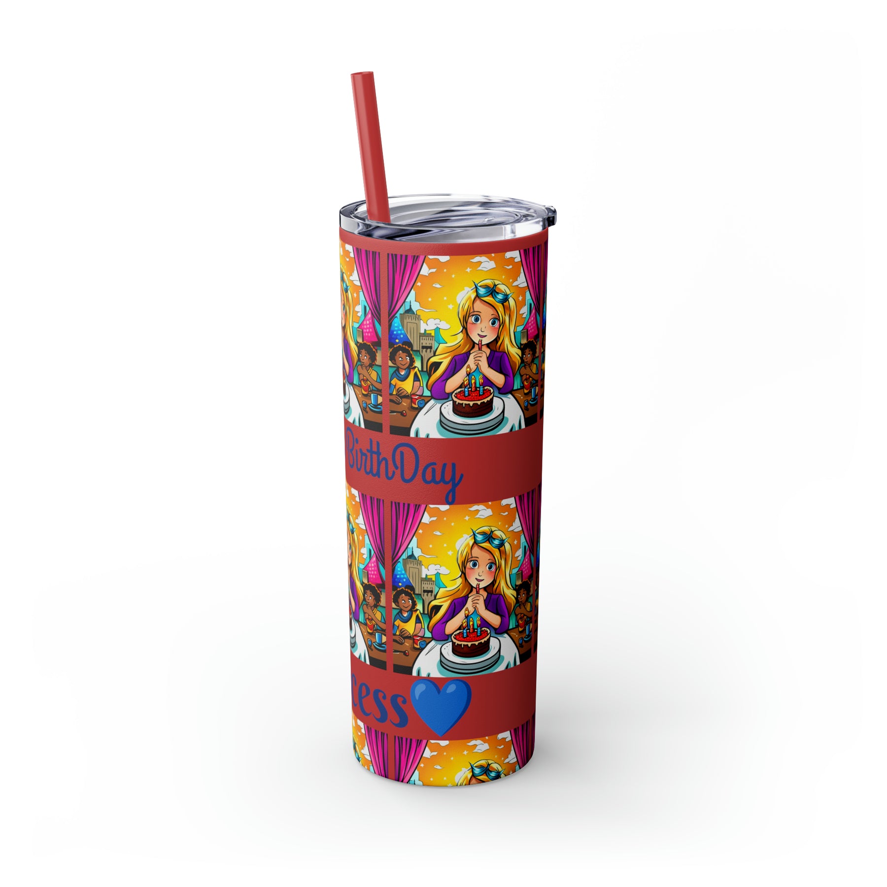 Stylish 20oz Birthday Skinny Tumbler with Straw – Celebrate in Sip-worthy Fashion!" - Ira World Art LLC