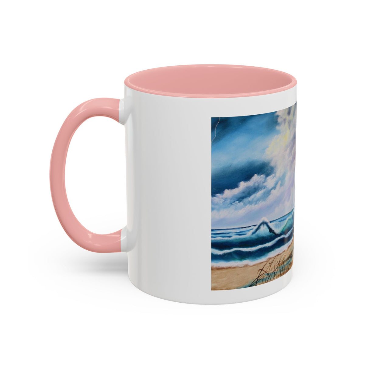 Accent Coffee Mug, 11oz | Accent mug | White blue mug | Outdoor Mug| See View Mug - Ira World Art LLC