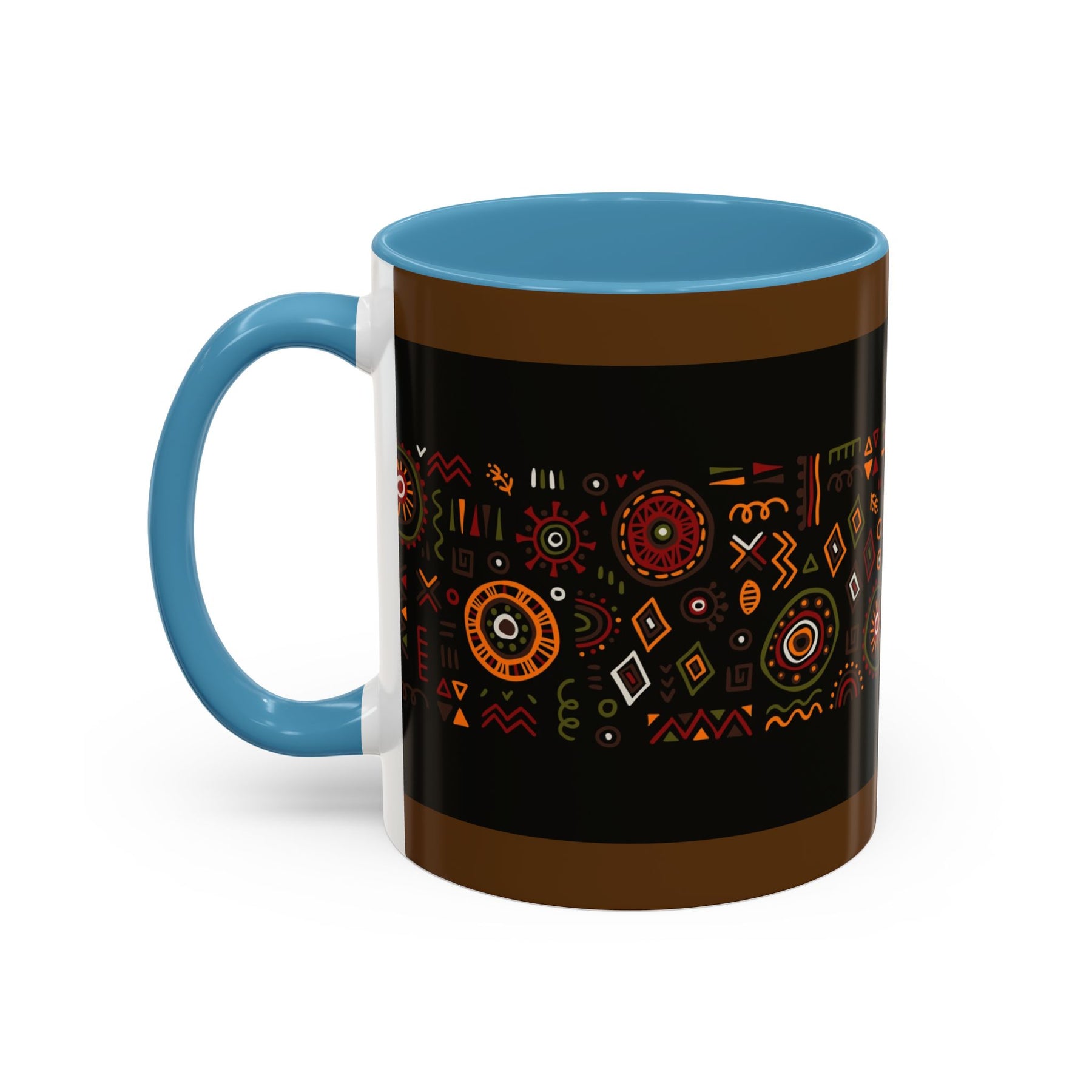 Tribal Ceramic Coffee Mug, Afrocentric Colorful Design, Custom 11oz & 15oz - Ira World Art LLC
