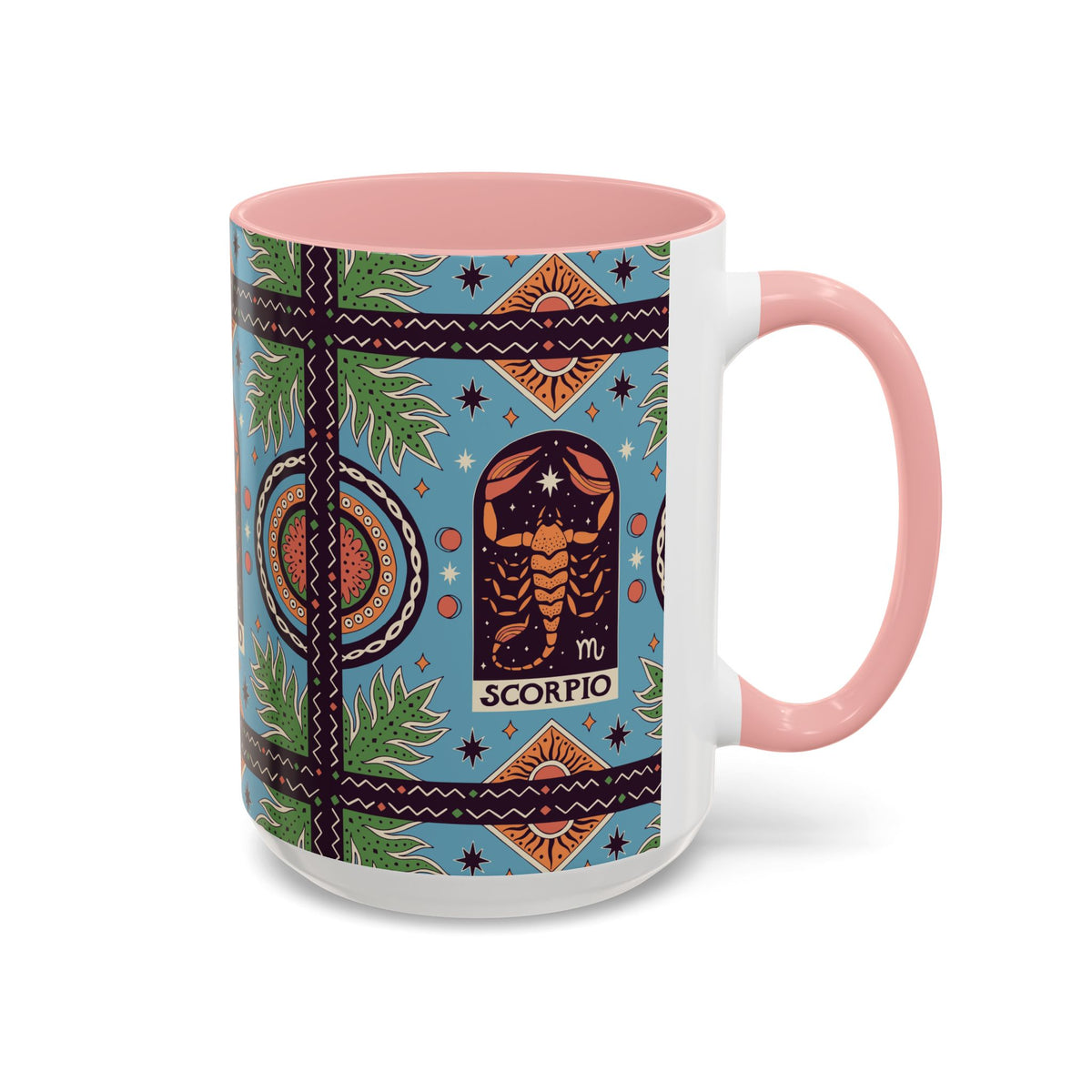 Colorful Scorpio Zodiac Ceramic Mug, Custom 11oz & 15oz Coffee Cup Design - Ira World Art LLC