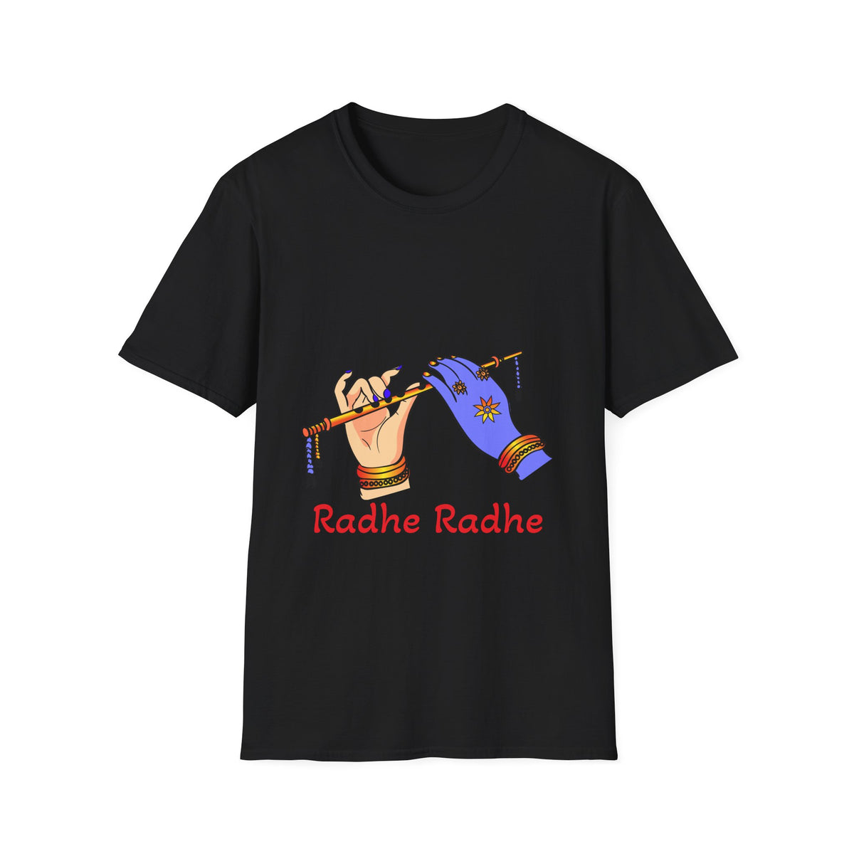 Spiritual Unisex T-Shirt, Comfortable Cotton Tee with 'Radhe Radhe' Design, Perfect for Festivals, Gifts for Friends, Everyday Wear - Ira World Art LLC