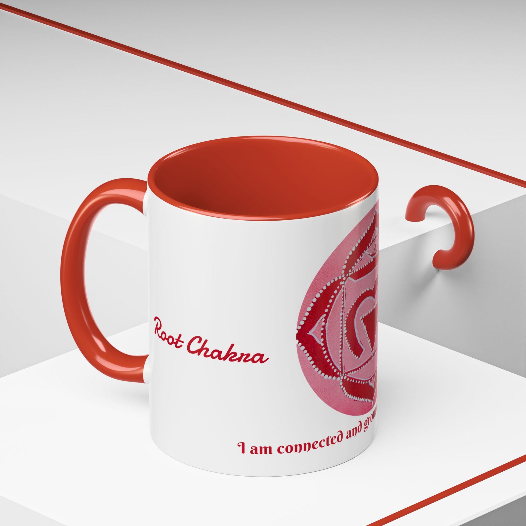 Root Chakra Mug for Meditation – 11oz Yoga Cup with Bold Design - Ira World Art LLC