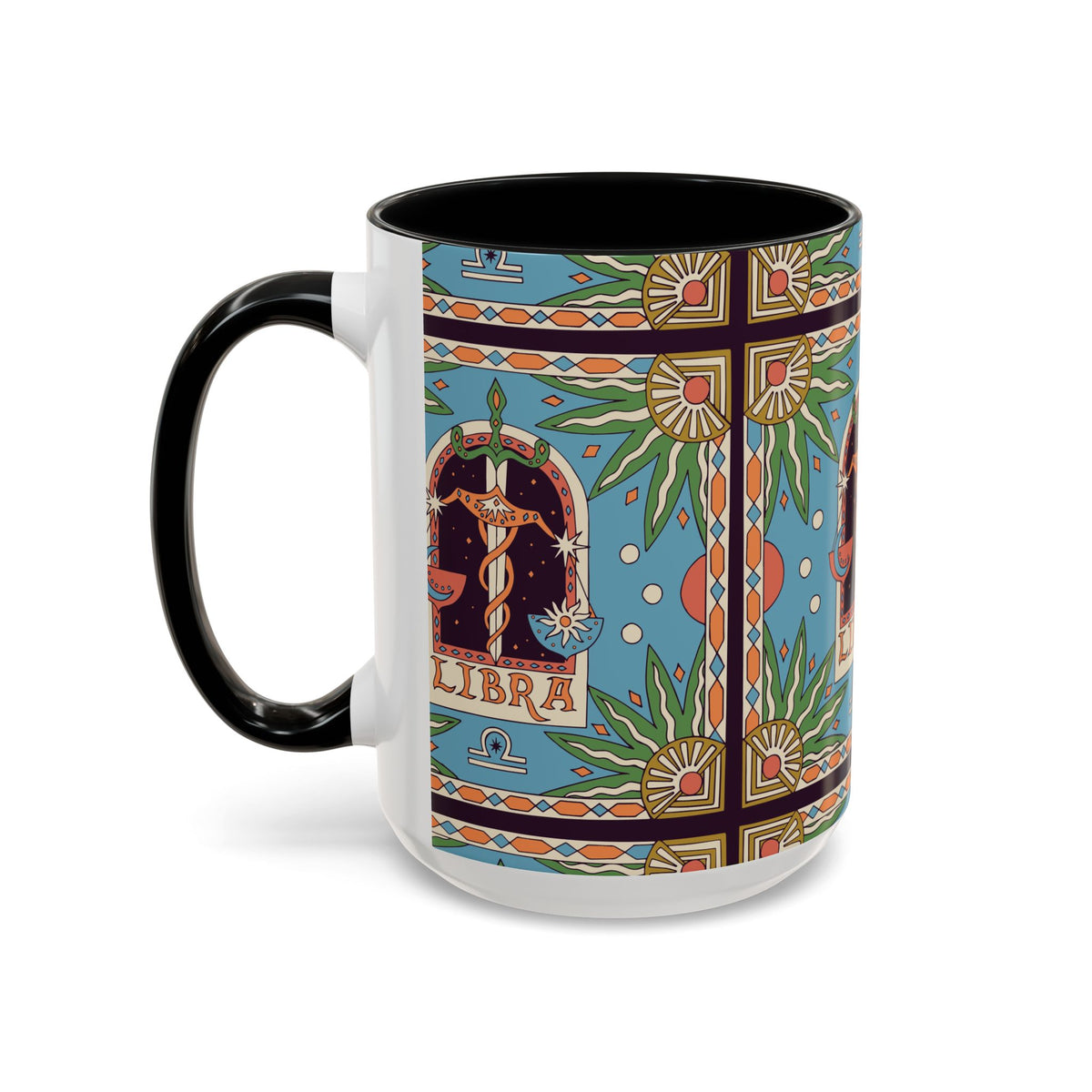 Custom Libra Coffee Mug, Colorful Ceramic 11oz & 15oz Zodiac Design - Ira World Art LLC