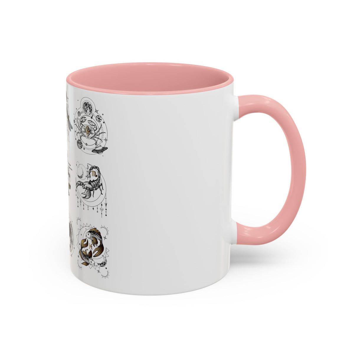 Zodiac Accent Ceramic Coffee Mug with Vibrant Horoscope Design 11oz & 15oz - Ira World Art LLC