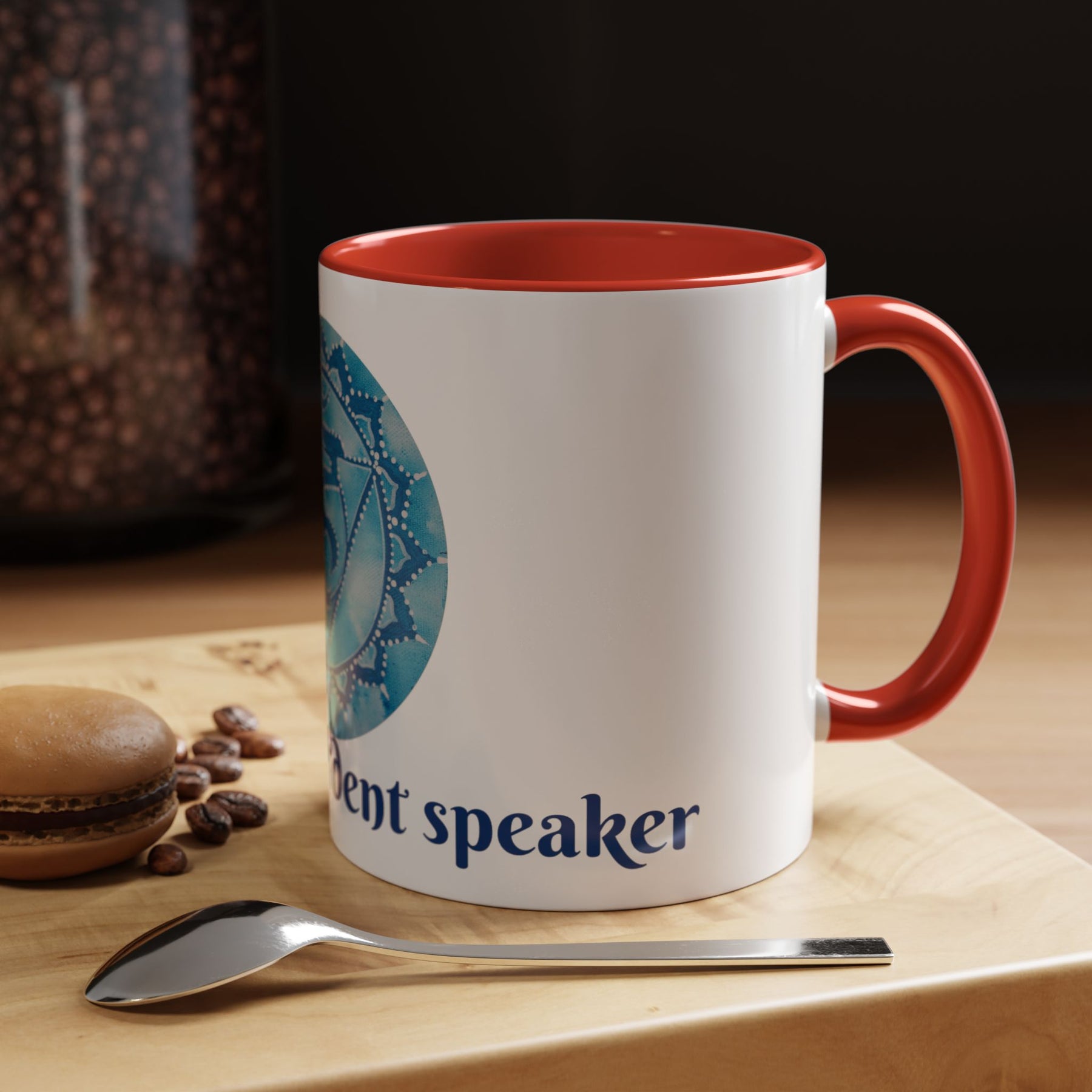 Throat Chakra 11oz Ceramic Coffee Mug with Aesthetic Art Design, Tea Cup - Ira World Art LLC
