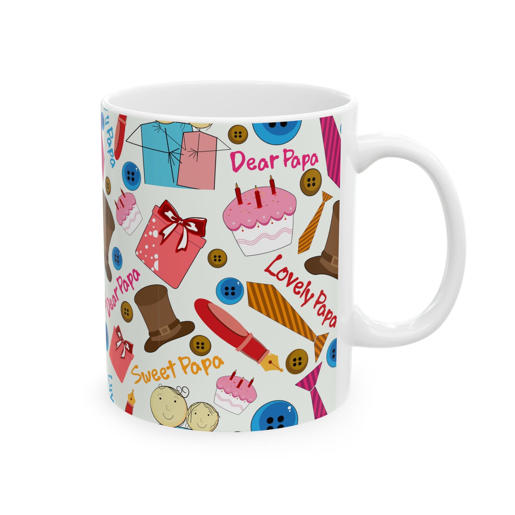 Dad Cup Ceramic Coffee Mug, Unique Gift for Father’s Day, 15oz Decor - Ira World Art LLC