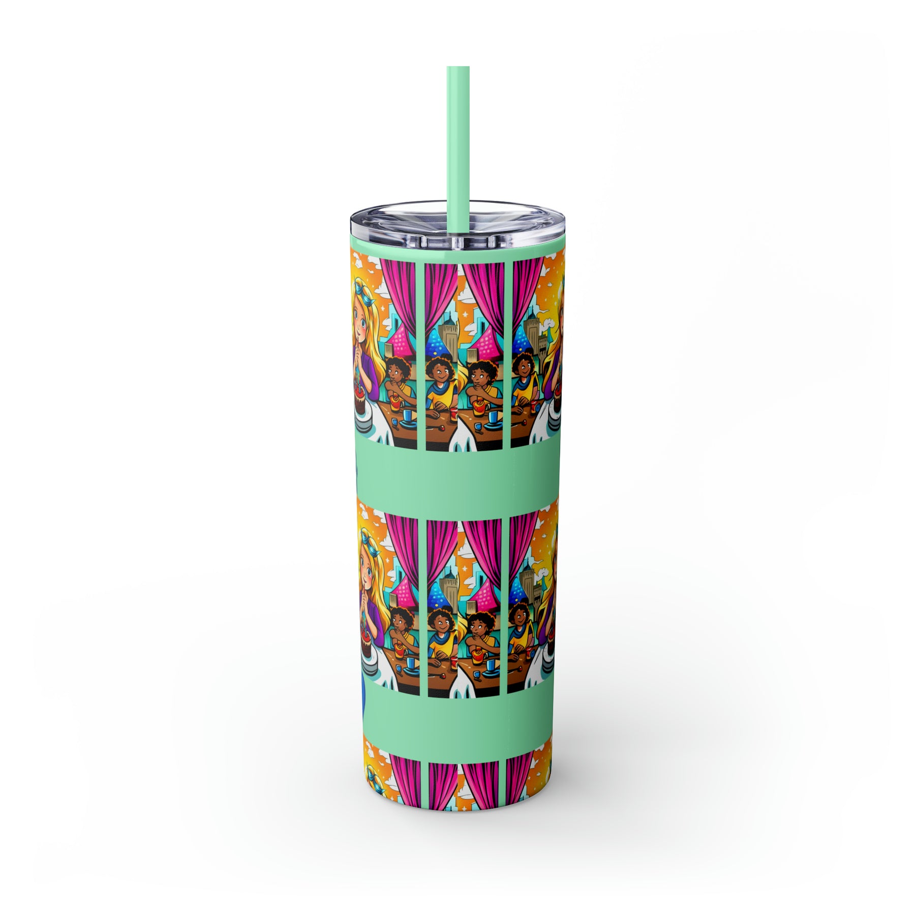 Stylish 20oz Birthday Skinny Tumbler with Straw – Celebrate in Sip-worthy Fashion!" - Ira World Art LLC
