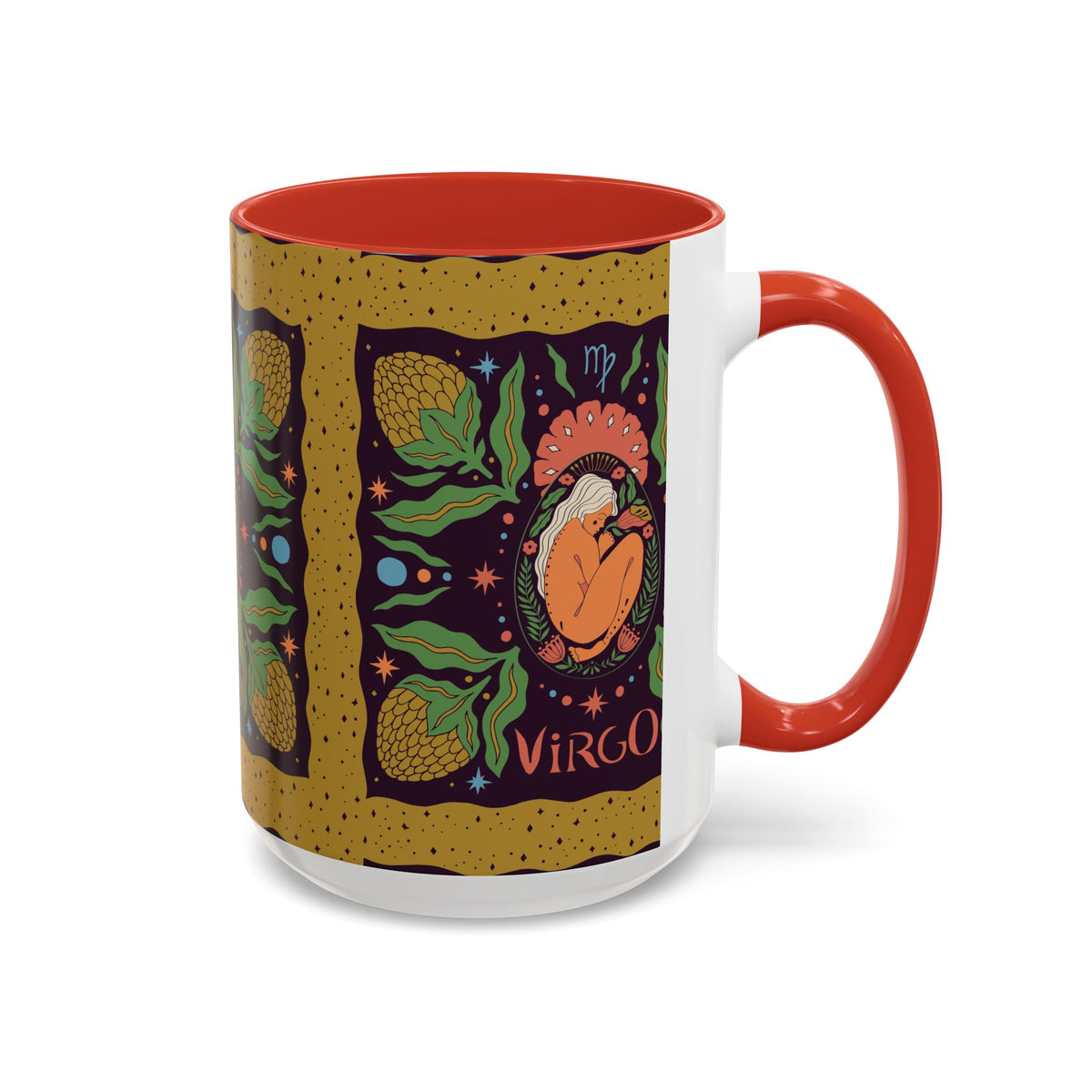 Virgo Zodiac Custom Coffee Mug, Colorful Ceramic 11oz and 15oz Design - Ira World Art LLC