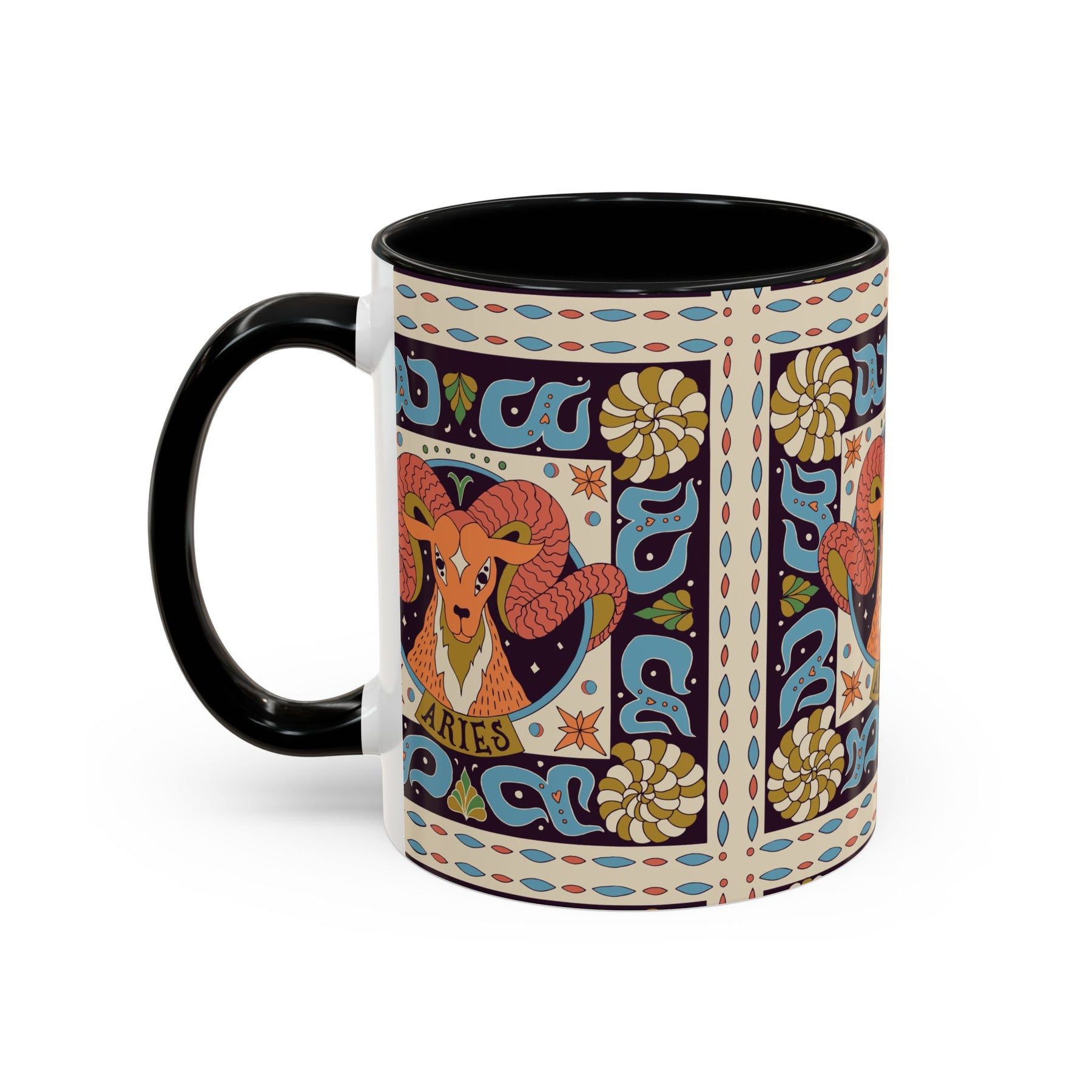 Colorful Capricorn Coffee Mug, Custom Ceramic 11oz & 15oz Zodiac Design - Ira World Art LLC