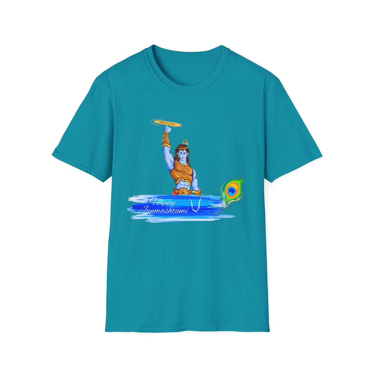Krishna with Sudarshan Chakra Unisex T-Shirt, Hindu God Tee, Spirituality Shirt, Religious Apparel, Yoga Top - Ira World Art LLC