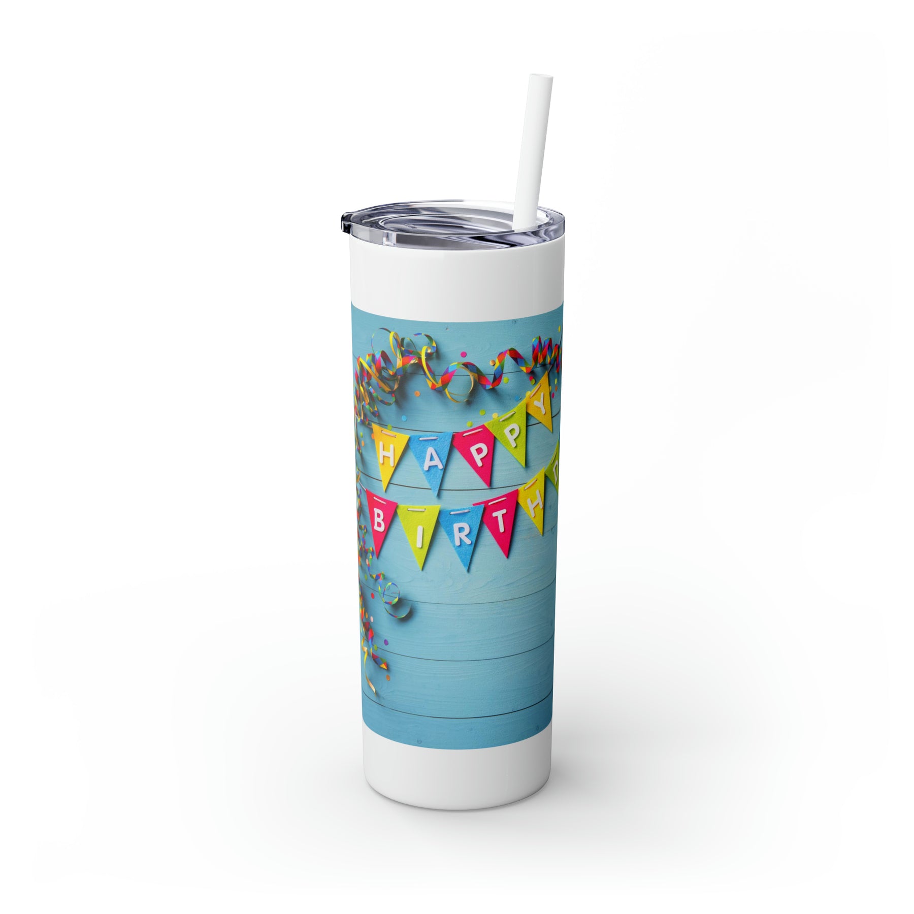 Stylish 20oz Birthday Skinny Tumbler with Straw – Celebrate in Sip-worthy Fashion! - Ira World Art LLC