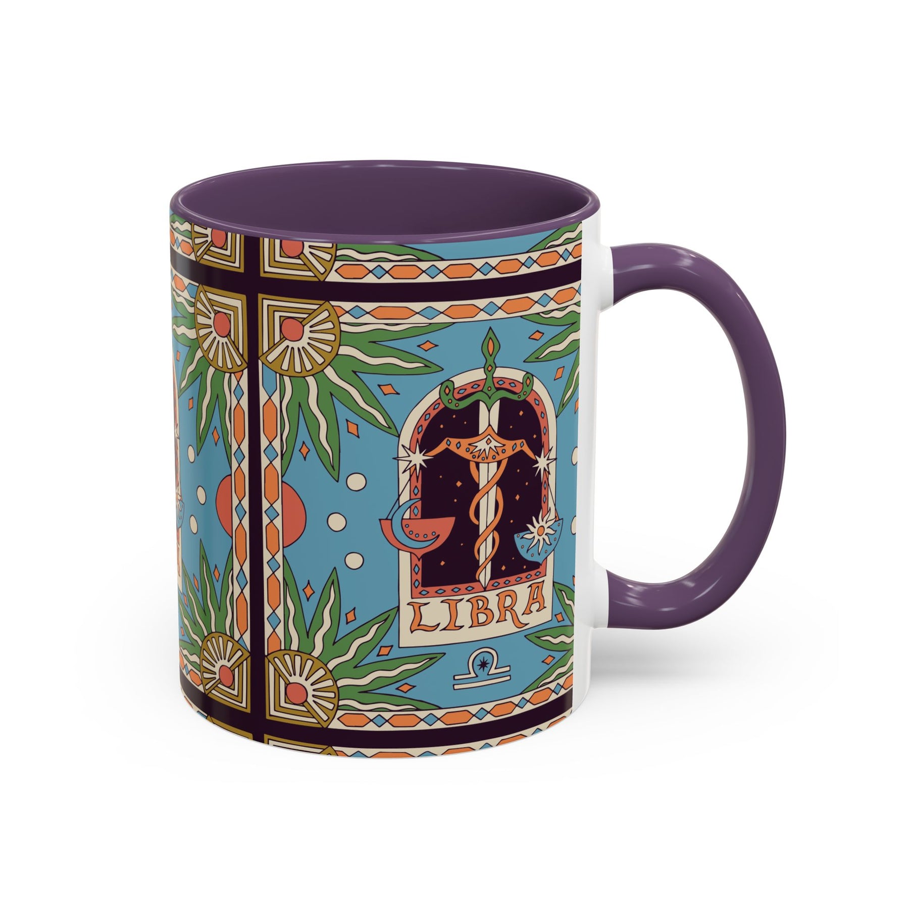 Custom Libra Coffee Mug, Colorful Ceramic 11oz & 15oz Zodiac Design - Ira World Art LLC