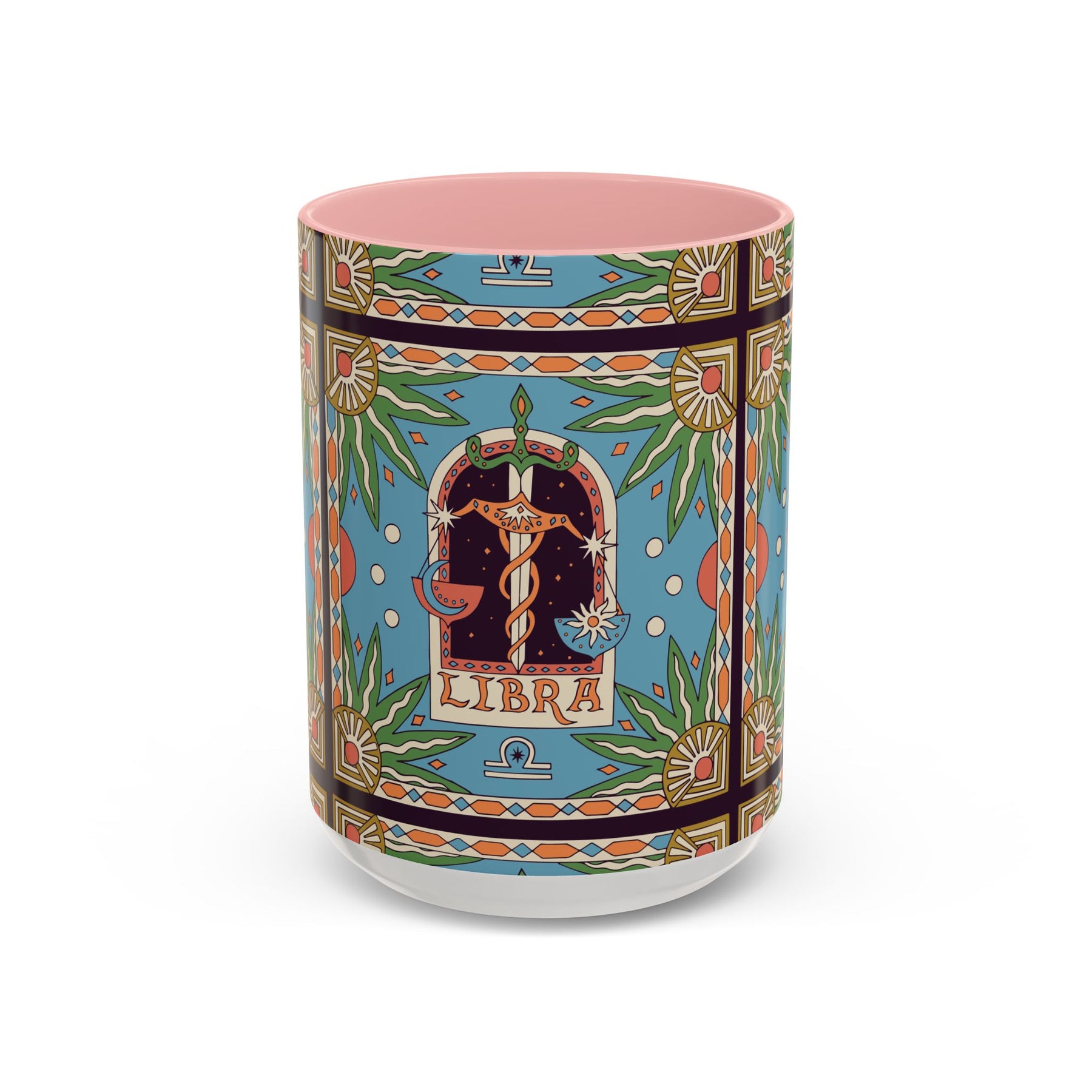 Custom Libra Coffee Mug, Colorful Ceramic 11oz & 15oz Zodiac Design - Ira World Art LLC