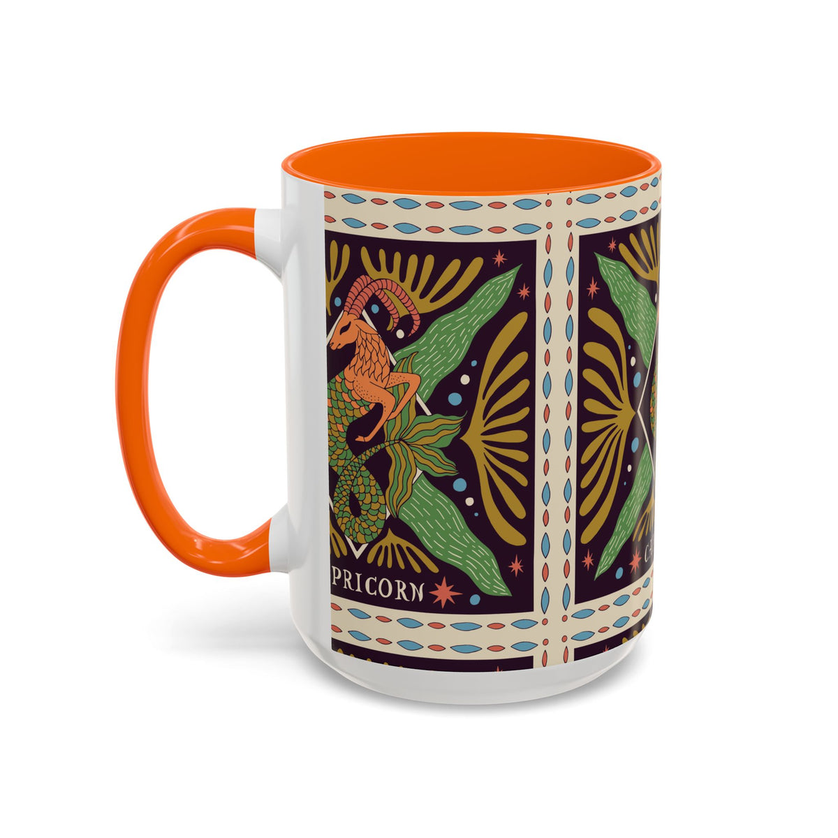 Colorful Capricorn Mug, Custom Ceramic Coffee Cup 11oz & 15oz Zodiac Design - Ira World Art LLC