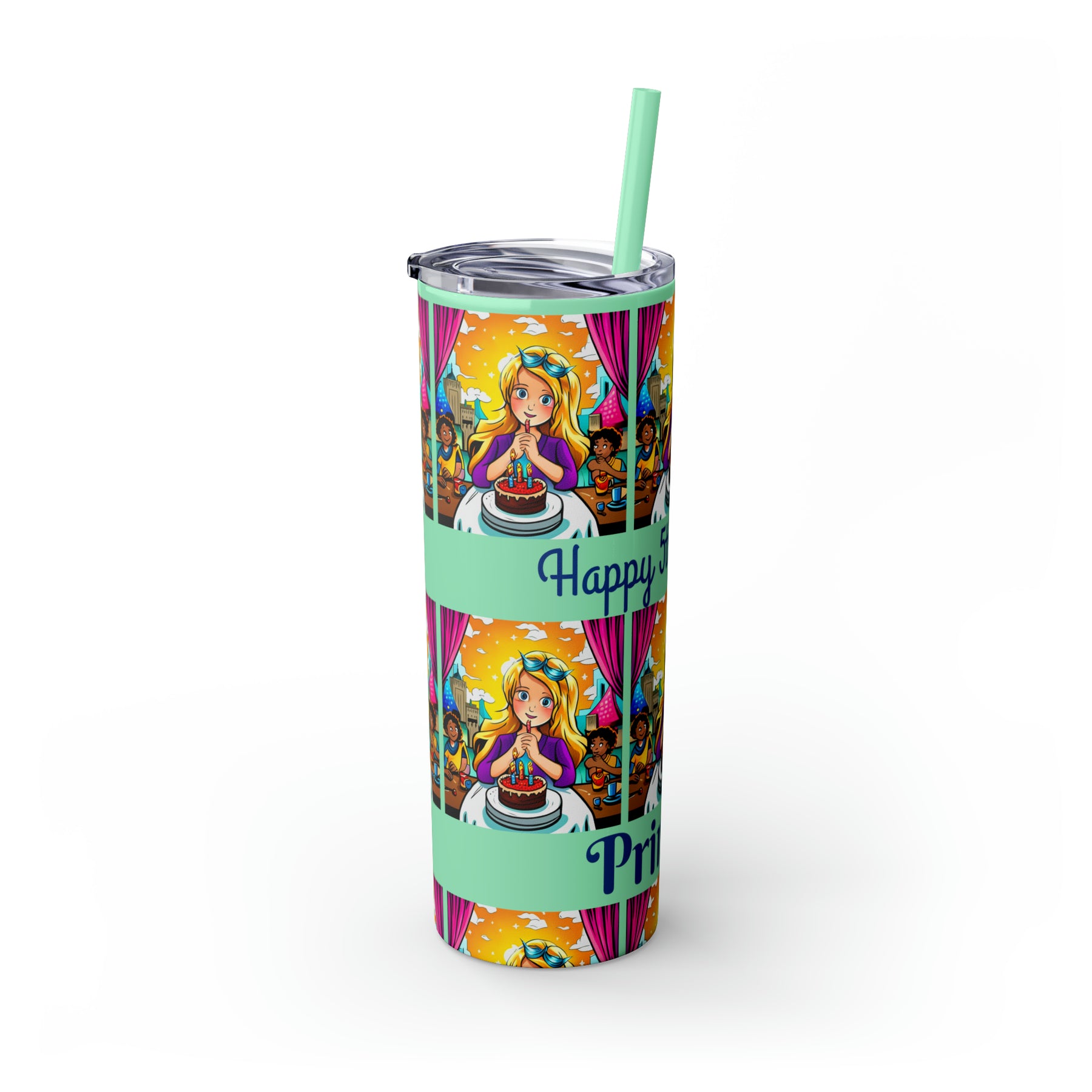 Stylish 20oz Birthday Skinny Tumbler with Straw – Celebrate in Sip-worthy Fashion!" - Ira World Art LLC