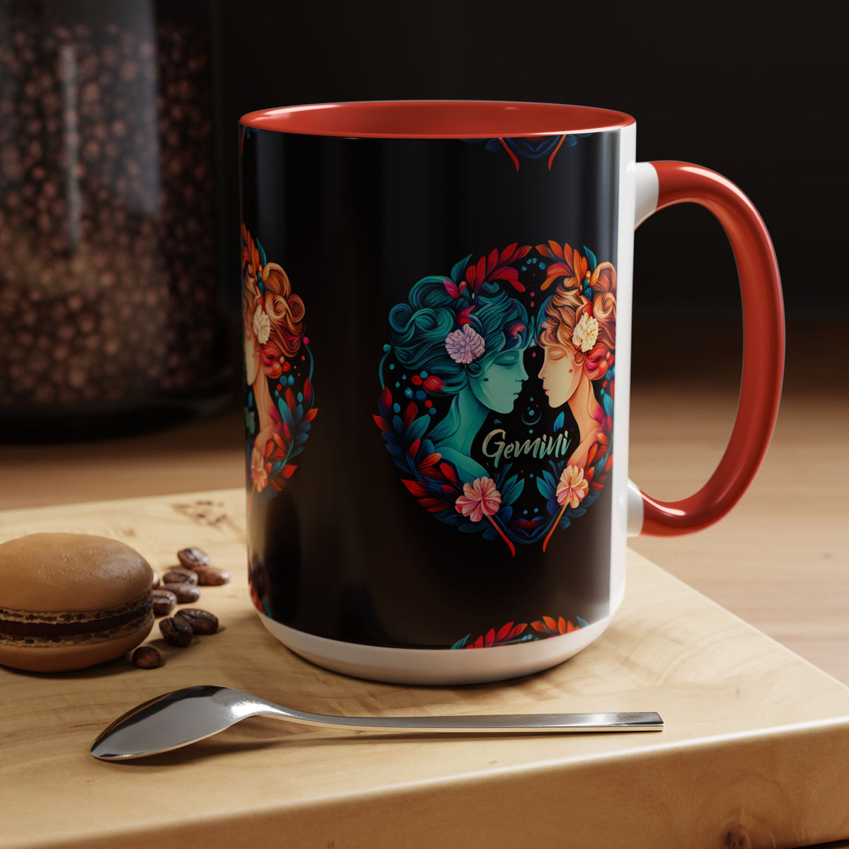 Gemini Zodiac Coffee Mug, Custom Ceramic 11oz & 15oz Colorful Design - Ira World Art LLC