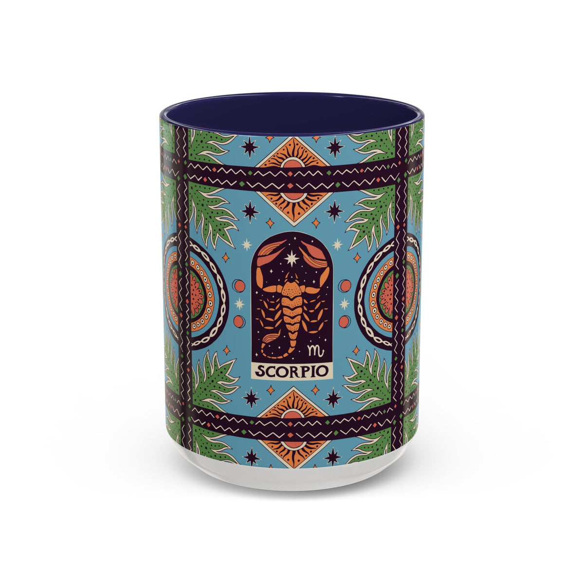 Colorful Scorpio Zodiac Ceramic Mug, Custom 11oz & 15oz Coffee Cup Design - Ira World Art LLC