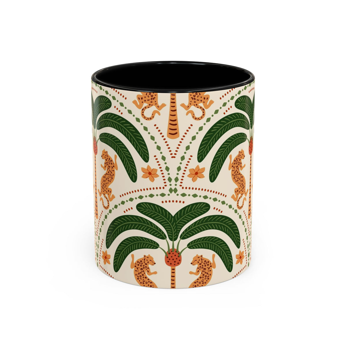 Tropical Ceramic Coffee Mug with Colorful Floral Design, 11oz & 15oz - Ira World Art LLC