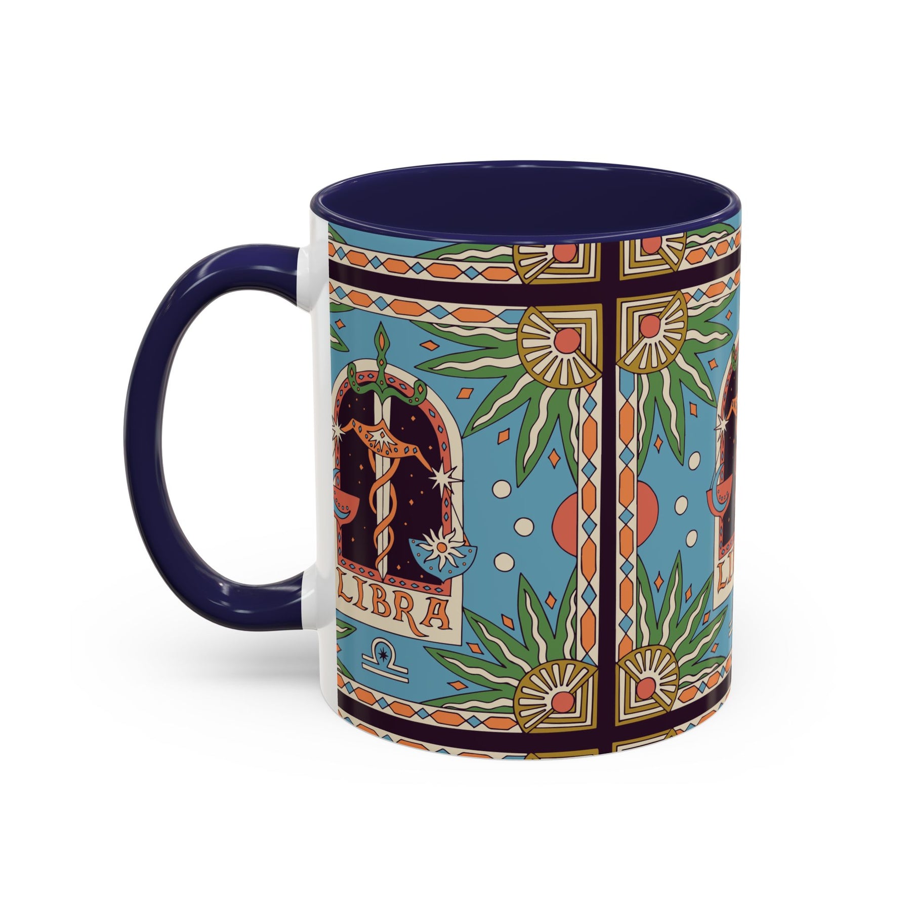 Custom Libra Coffee Mug, Colorful Ceramic 11oz & 15oz Zodiac Design - Ira World Art LLC