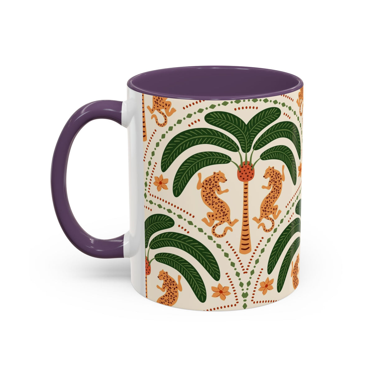 Tropical Ceramic Coffee Mug with Colorful Floral Design, 11oz & 15oz - Ira World Art LLC