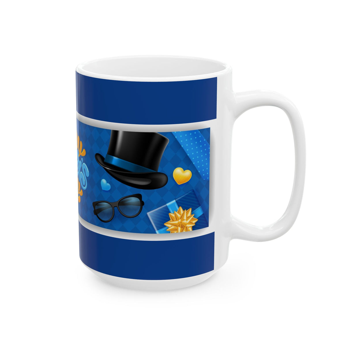 Blue Ceramic Coffee Mug for Dad, 15oz Gift for Father’s Day - Ira World Art LLC