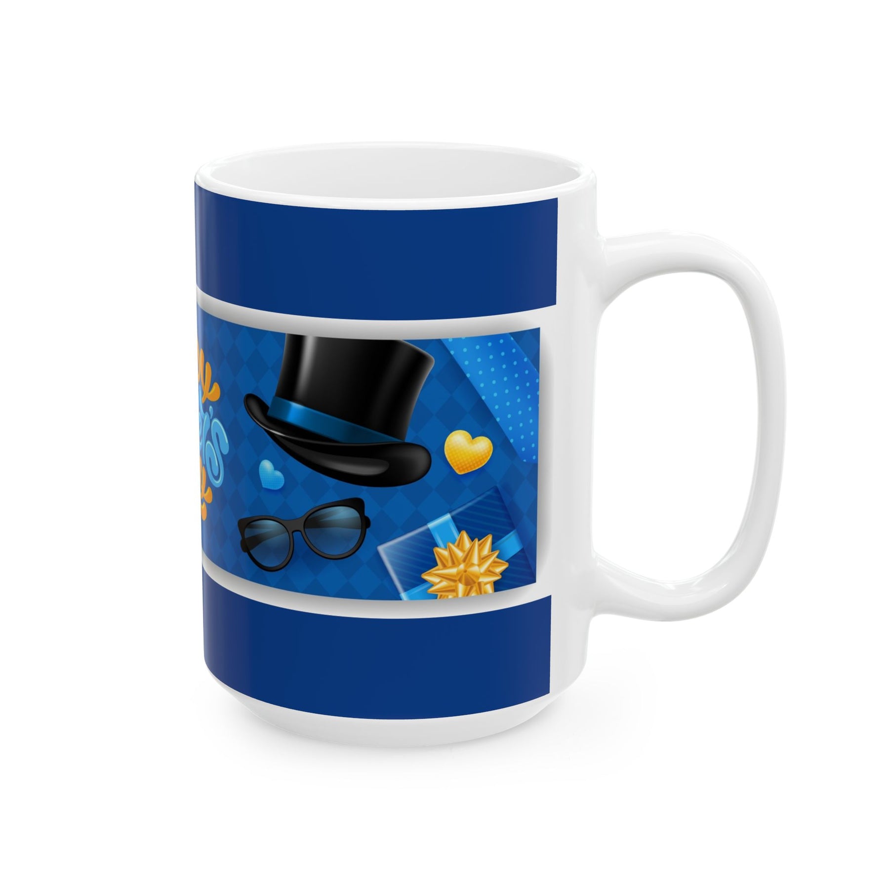 Blue Ceramic Coffee Mug for Dad, 15oz Gift for Father’s Day - Ira World Art LLC