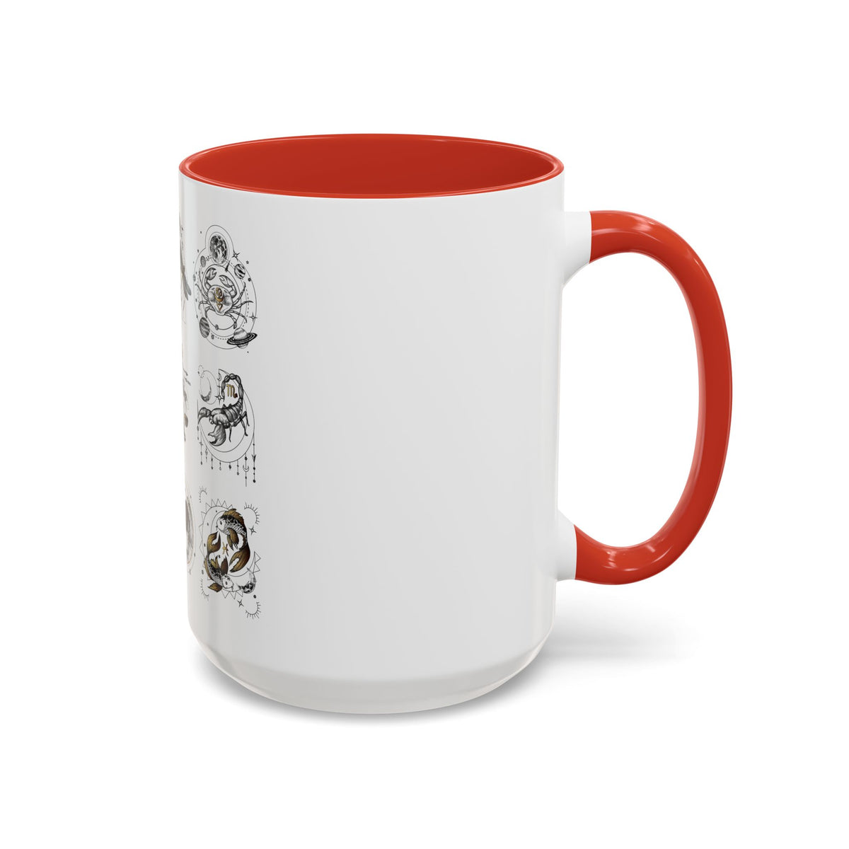 Zodiac Accent Ceramic Coffee Mug with Vibrant Horoscope Design 11oz & 15oz - Ira World Art LLC