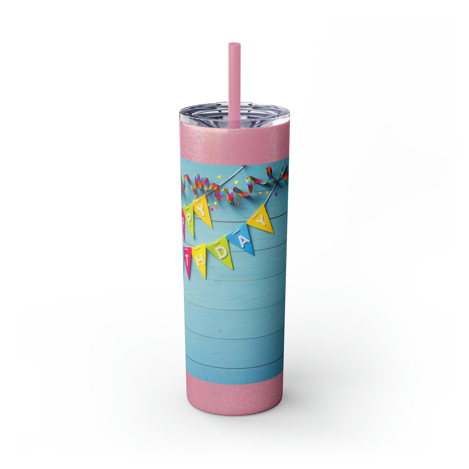 Stylish 20oz Birthday Skinny Tumbler with Straw – Celebrate in Sip-worthy Fashion! - Ira World Art LLC