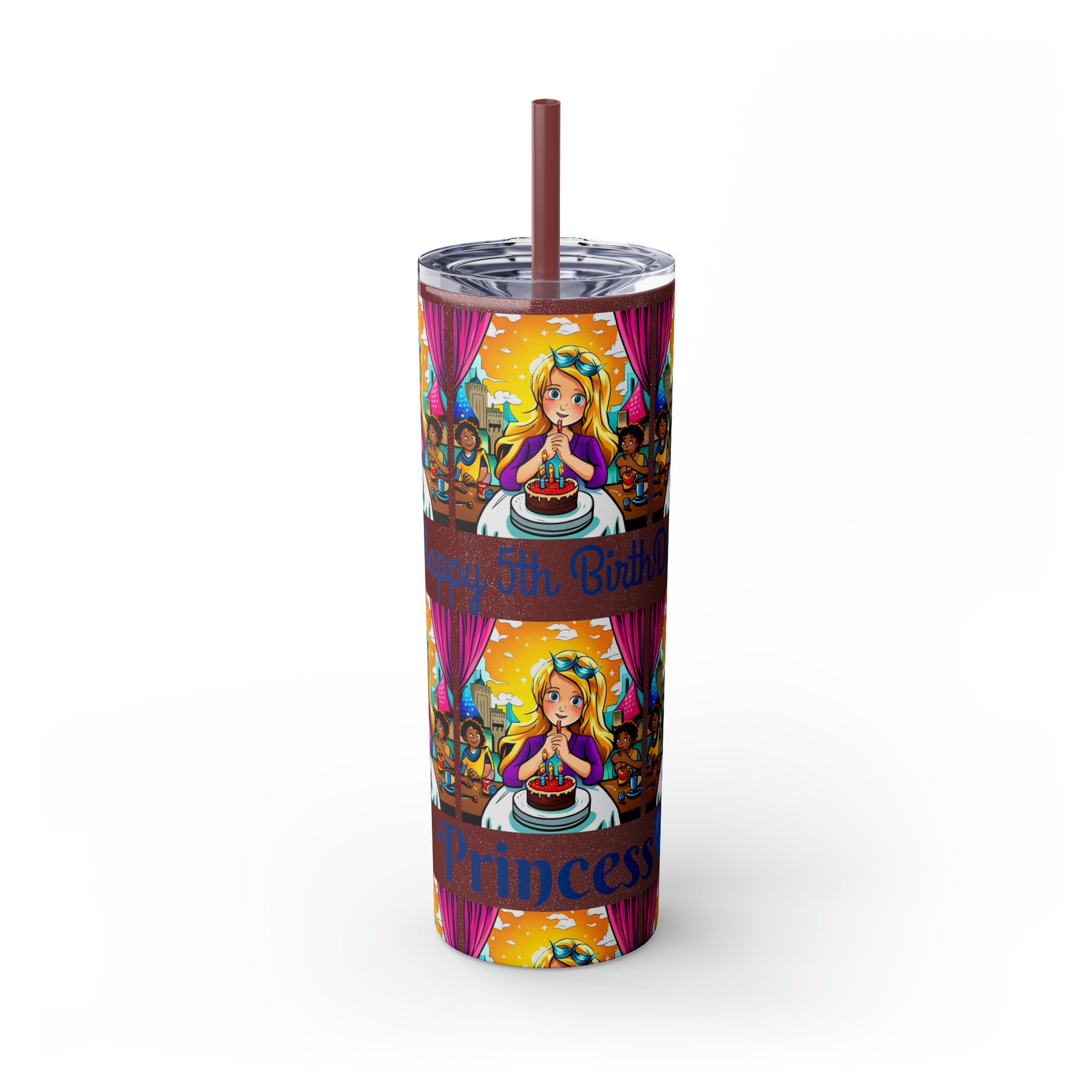 Stylish 20oz Birthday Skinny Tumbler with Straw – Celebrate in Sip-worthy Fashion!" - Ira World Art LLC