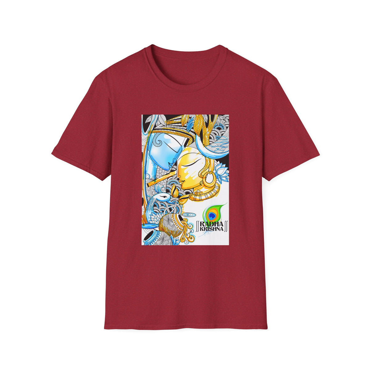 Radha Krishna Unisex T-Shirt, Spiritual Tee, Hindu Deity Shirt, Religious Gift, Meditation Top - Ira World Art LLC