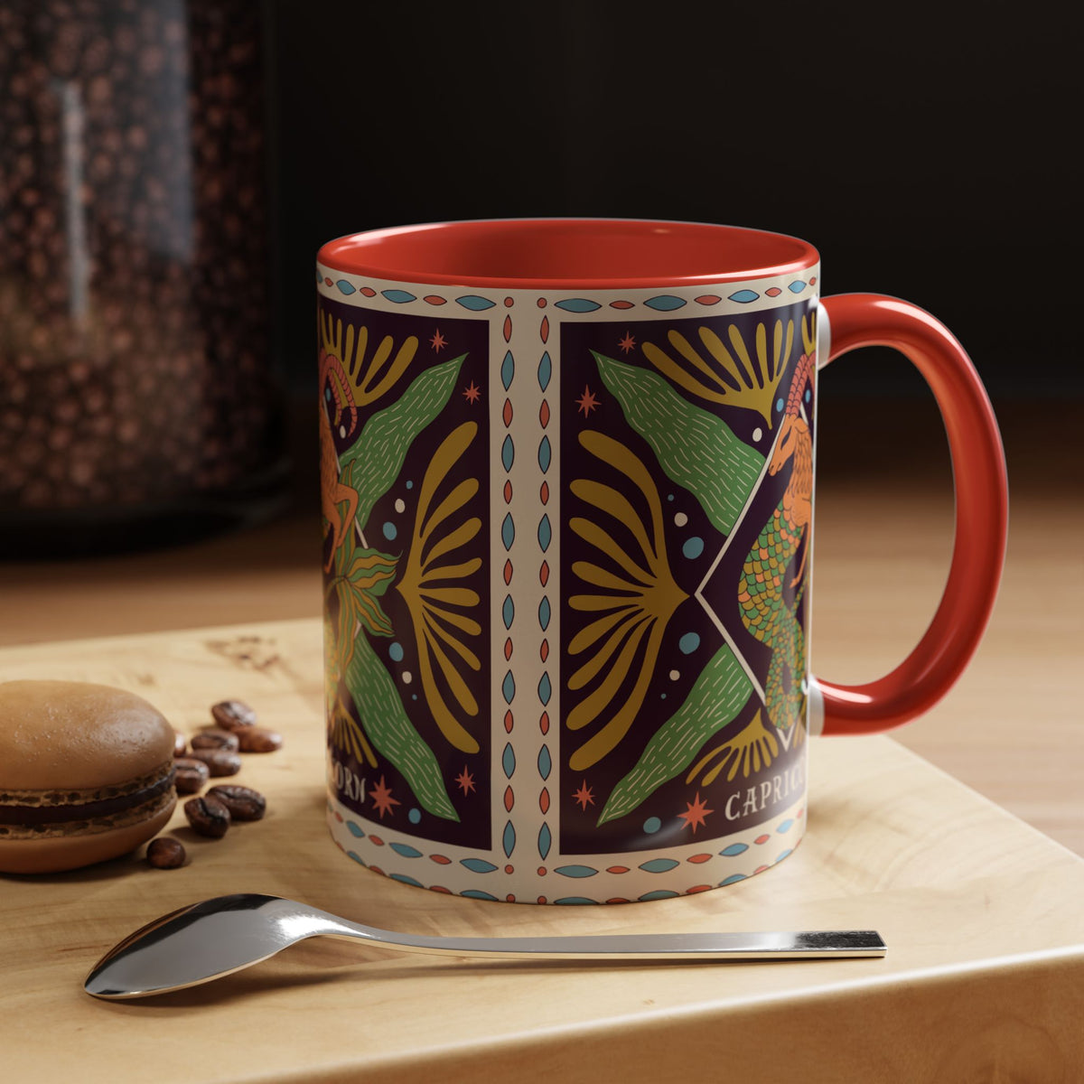 Colorful Capricorn Mug, Custom Ceramic Coffee Cup 11oz & 15oz Zodiac Design - Ira World Art LLC