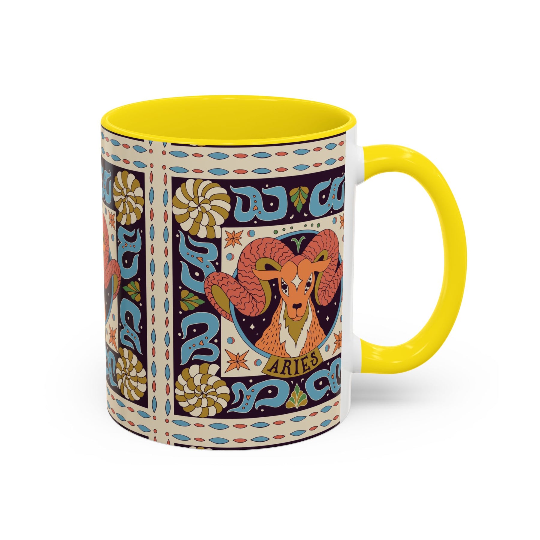 Colorful Capricorn Coffee Mug, Custom Ceramic 11oz & 15oz Zodiac Design - Ira World Art LLC