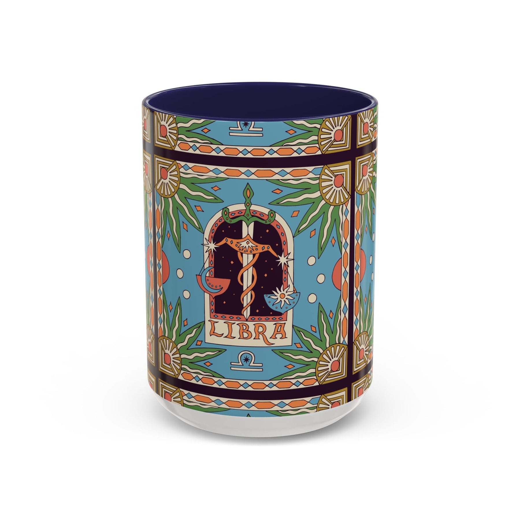 Custom Libra Coffee Mug, Colorful Ceramic 11oz & 15oz Zodiac Design - Ira World Art LLC