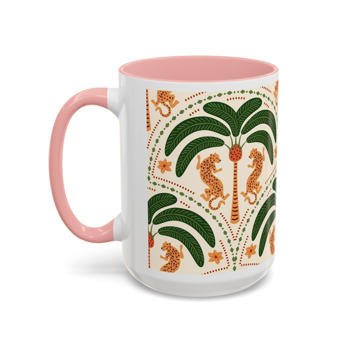 Tropical Ceramic Coffee Mug with Colorful Floral Design, 11oz & 15oz - Ira World Art LLC