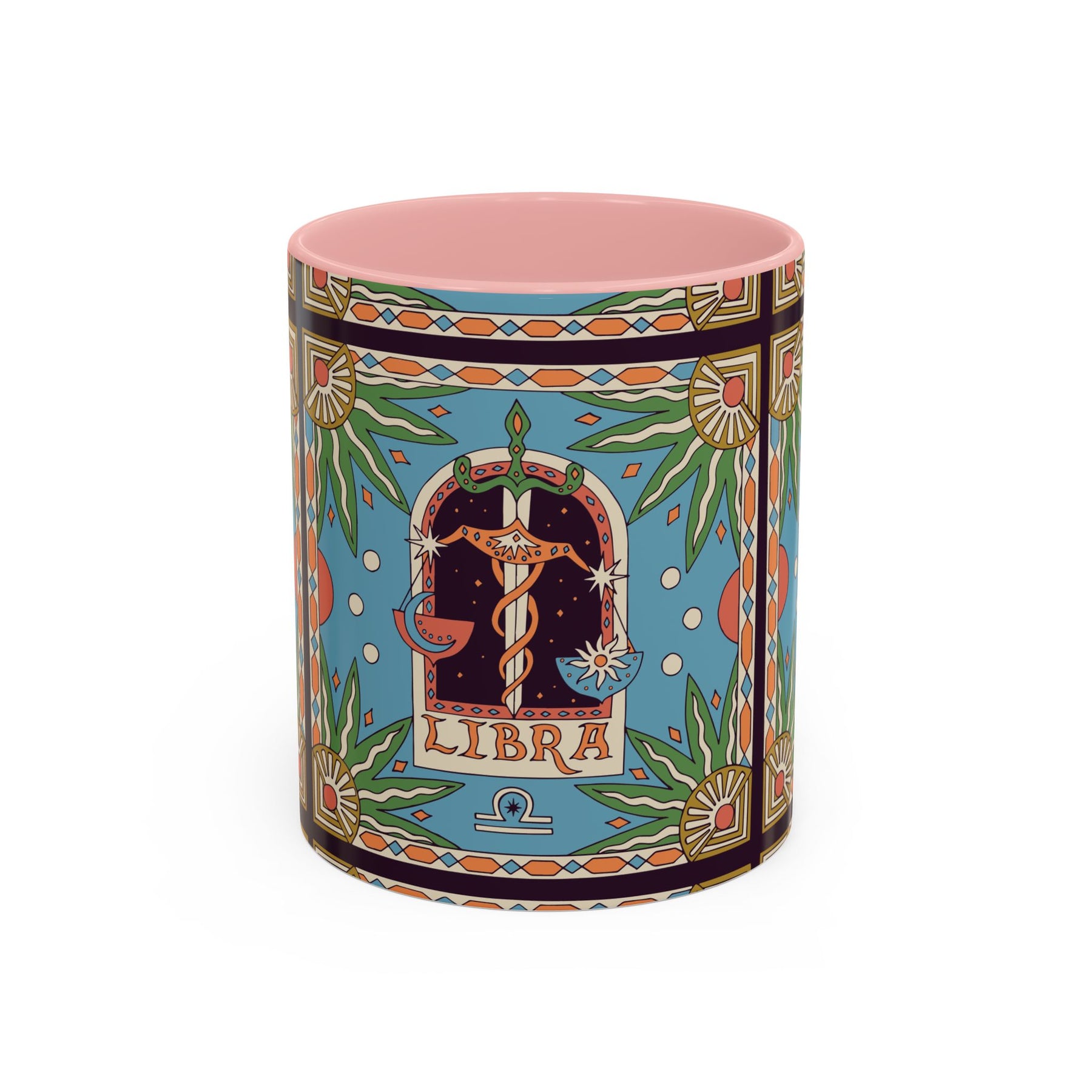 Custom Libra Coffee Mug, Colorful Ceramic 11oz & 15oz Zodiac Design - Ira World Art LLC