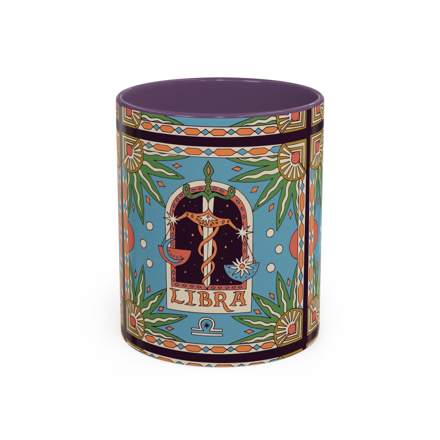 Custom Libra Coffee Mug, Colorful Ceramic 11oz & 15oz Zodiac Design - Ira World Art LLC
