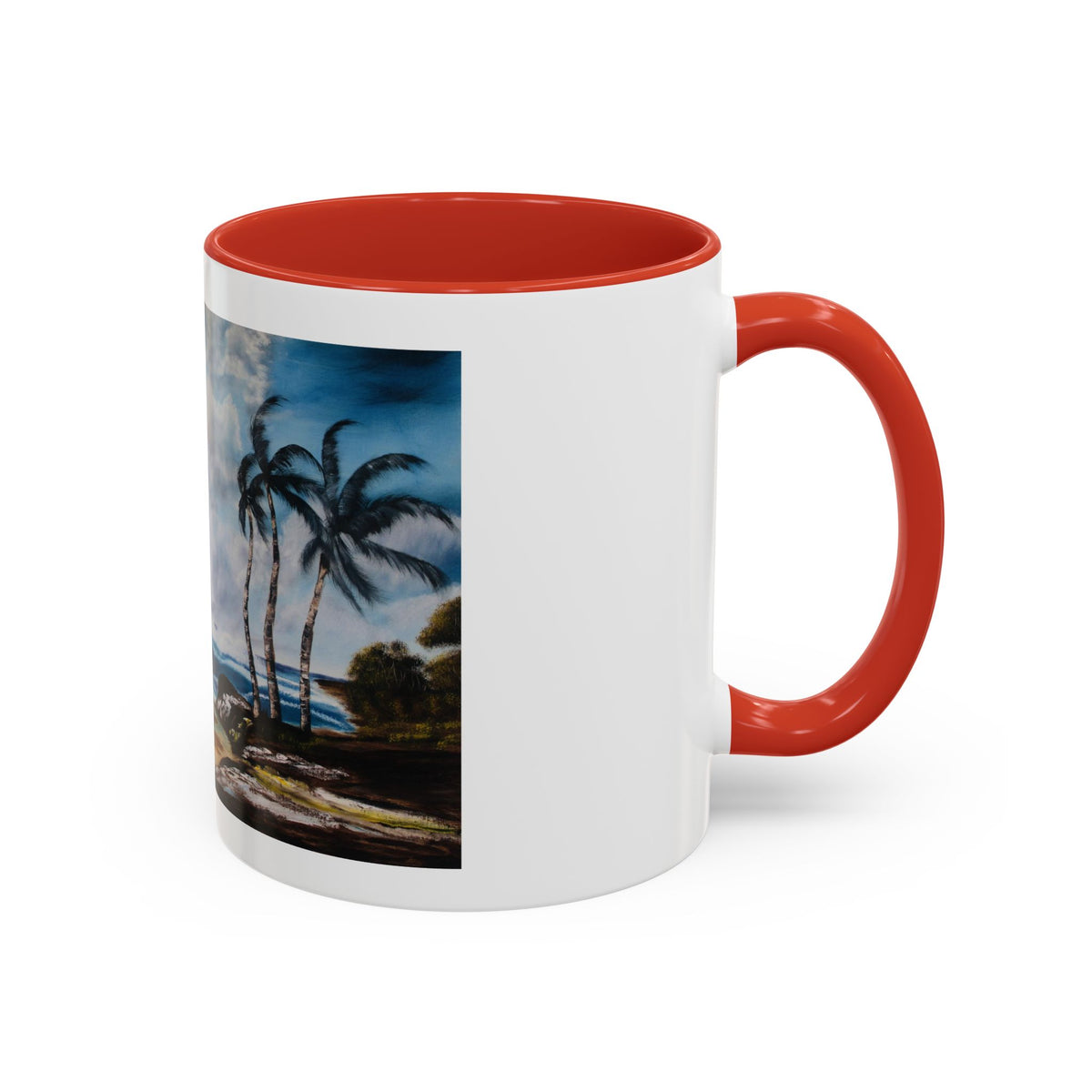 Accent Coffee Mug, 11oz | Accent mug | White blue mug | Outdoor Mug| See View Mug - Ira World Art LLC