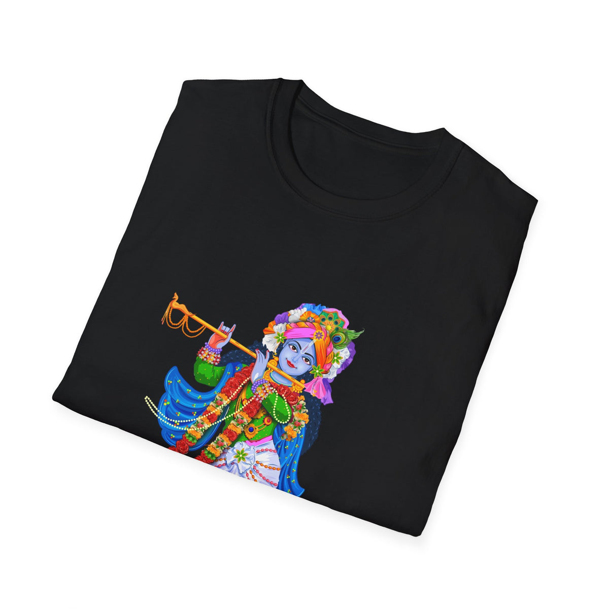 Krishana Tees - Spiritual Unisex Softstyle T-Shirt, Hindu God Tee, Religious Clothing, Meditation Shirt, Yoga Outfit - Ira World Art LLC